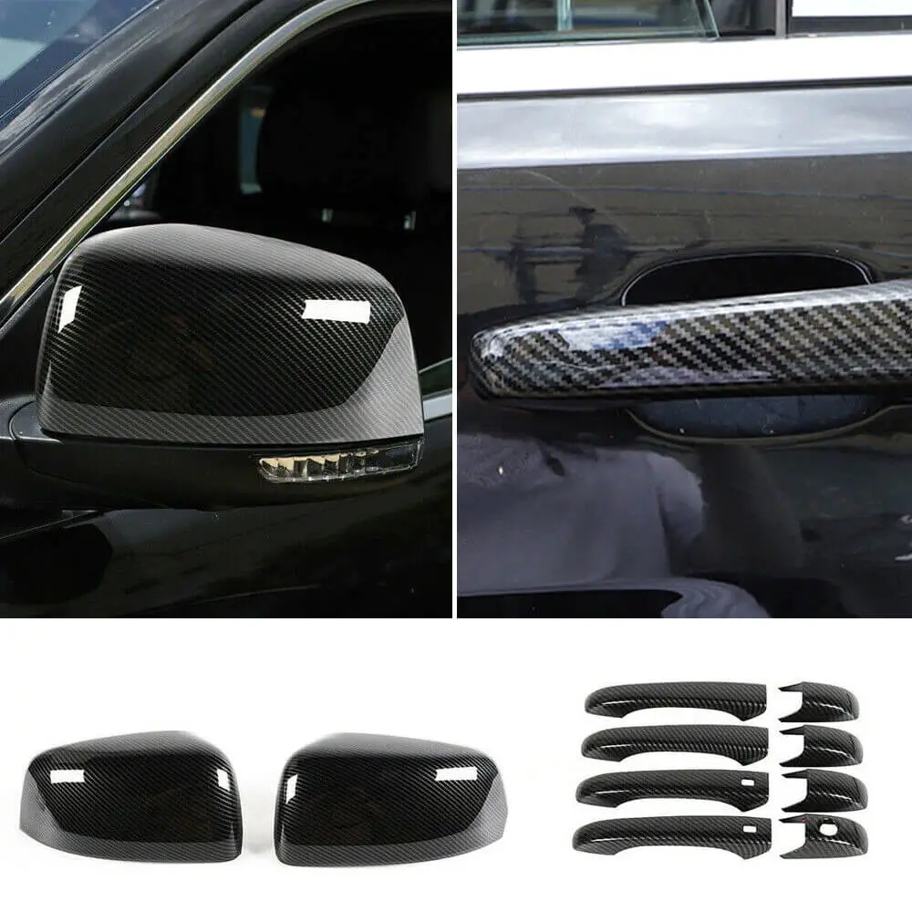For 2011-2021 Jeep Grand Cherokee WK2 10x Door Handle Cover Rearview Mirror Shell Trim