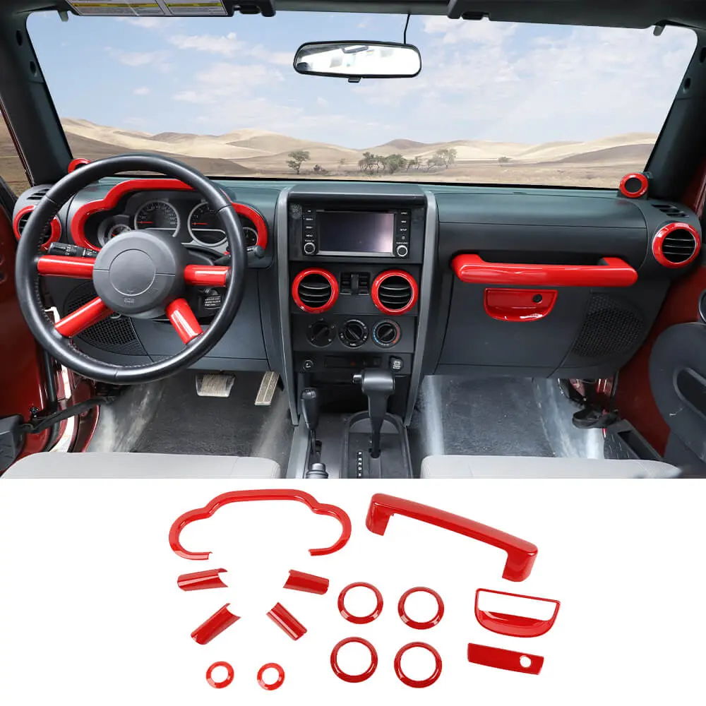 For 2007-2010 Jeep Wrangler JK 14x Steering Wheel Dashboard Air Outlet Vent Trim - Image 10