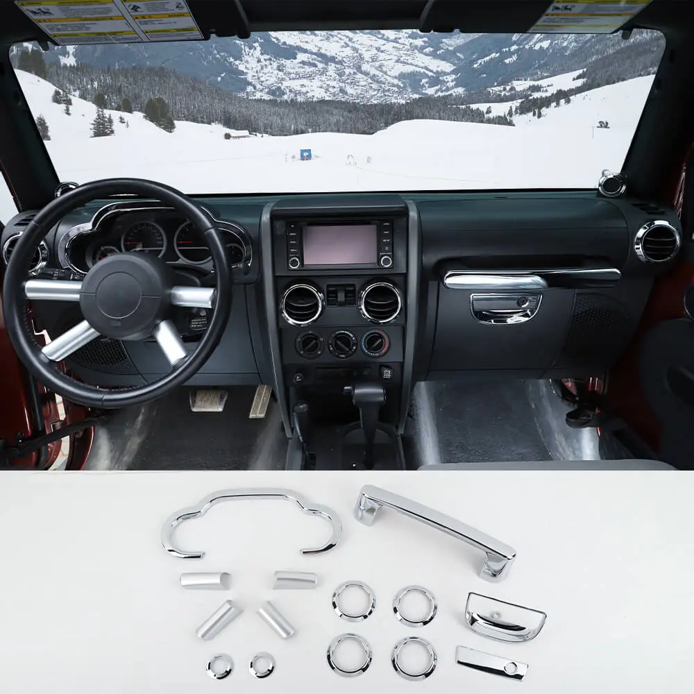 For 2007-2010 Jeep Wrangler JK 14x Steering Wheel Dashboard Air Outlet Vent Trim - Image 11