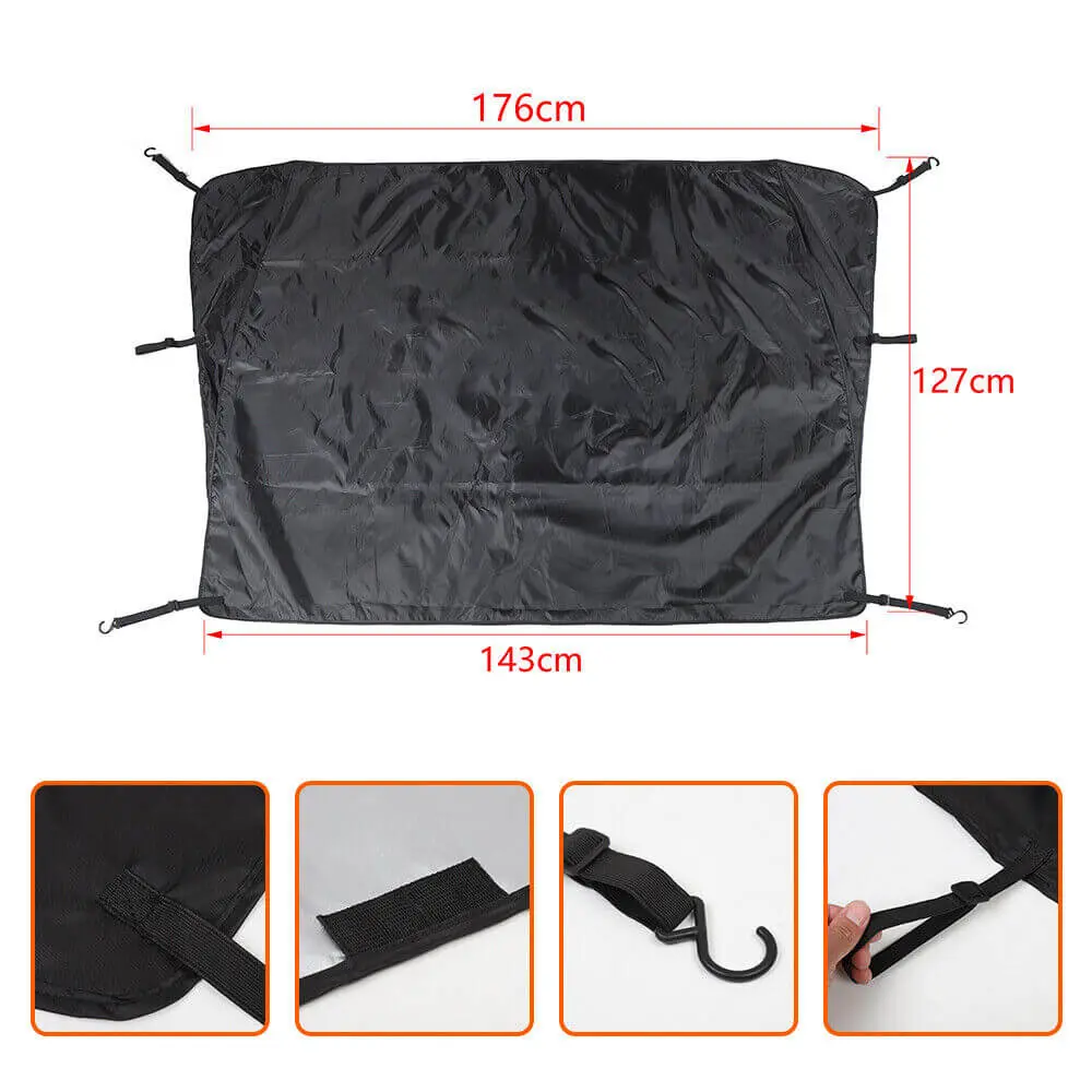 For Jeep Wrangler TJ JK JL JT Front Windshield Snow Shield Cover Waterproof Sun Shade Anti-UV Weather Black - Image 7