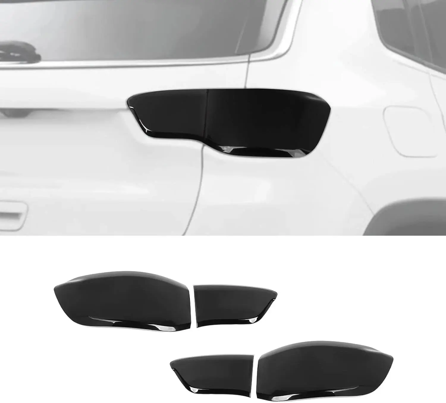 For 2017-2025 Jeep Compass Rear Tail Light Lamp Cover Trim (4 pcs)