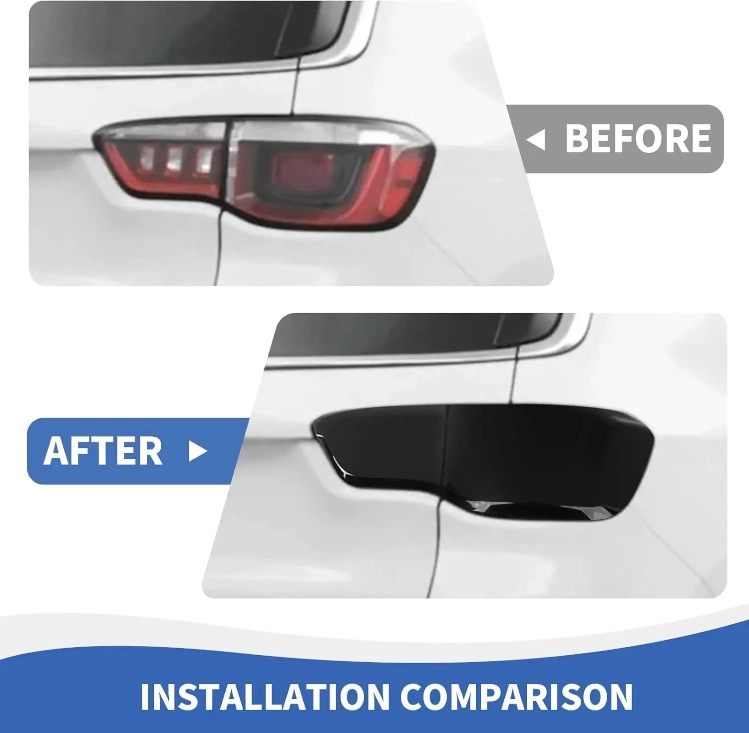 For 2017-2025 Jeep Compass Rear Tail Light Lamp Cover Trim (4 pcs) - Image 2