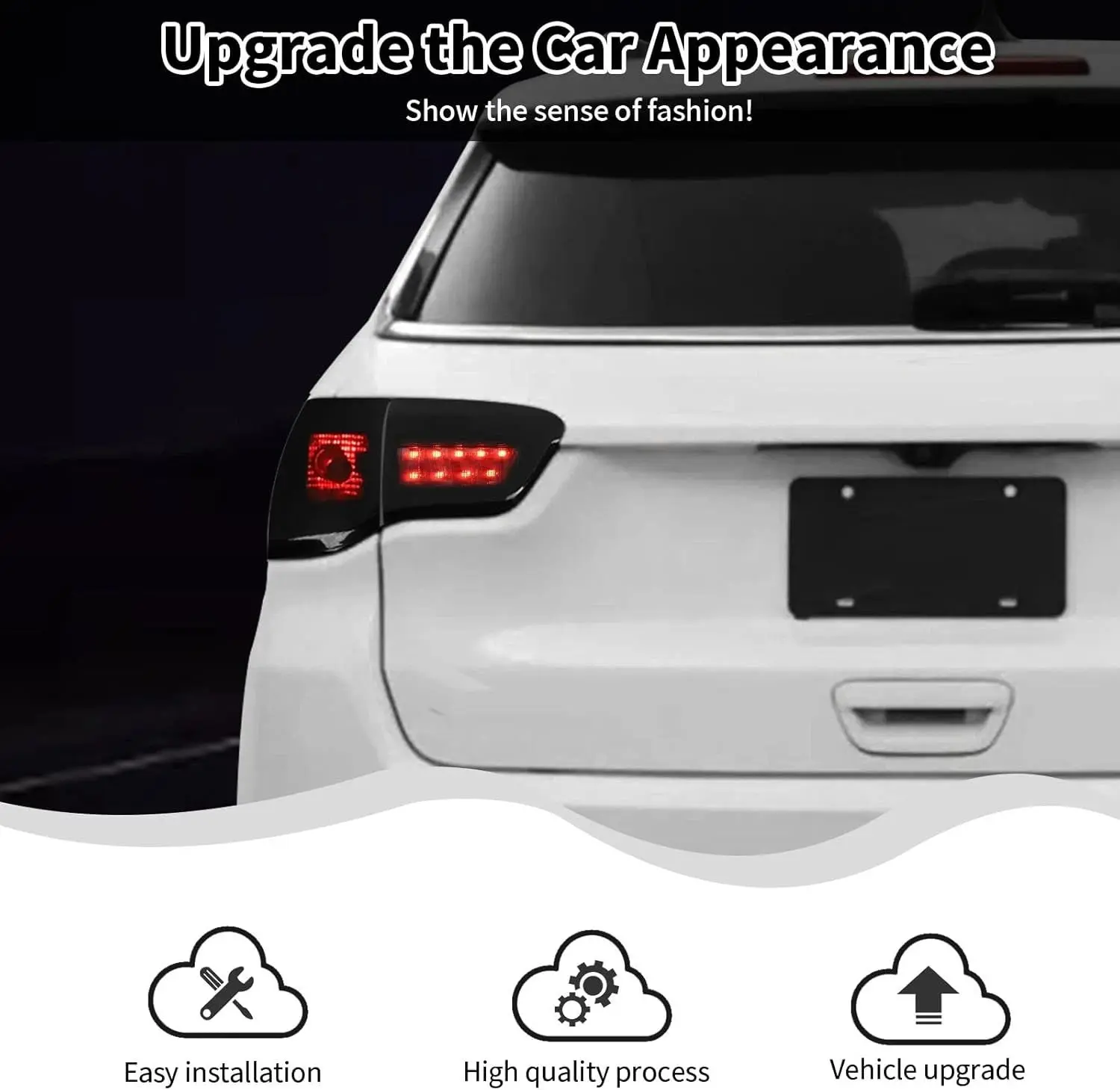 For 2017-2025 Jeep Compass Rear Tail Light Lamp Cover Trim (4 pcs) - Image 4