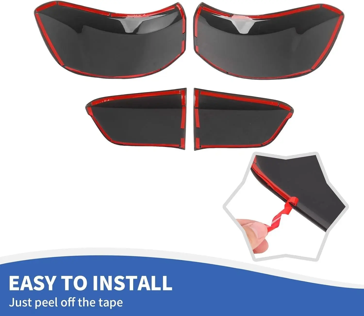 For 2017-2025 Jeep Compass Rear Tail Light Lamp Cover Trim (4 pcs) - Image 7