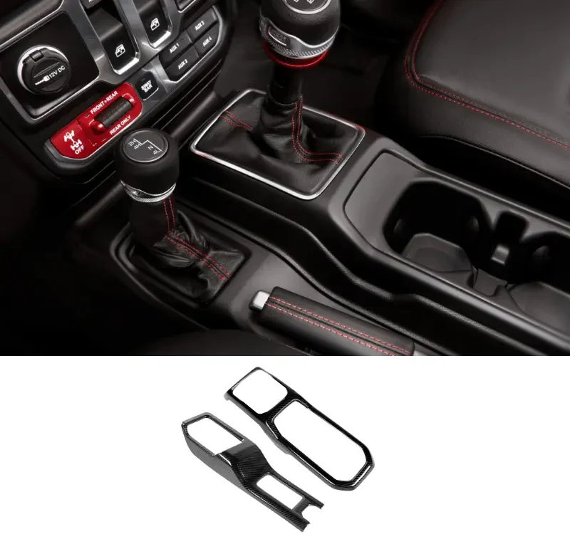 For 2018+ Jeep Wrangler JL JLU & Gladiator JT Gear Shift Center Console Panel Trim Cover Black Carbon Fiber - Image 8