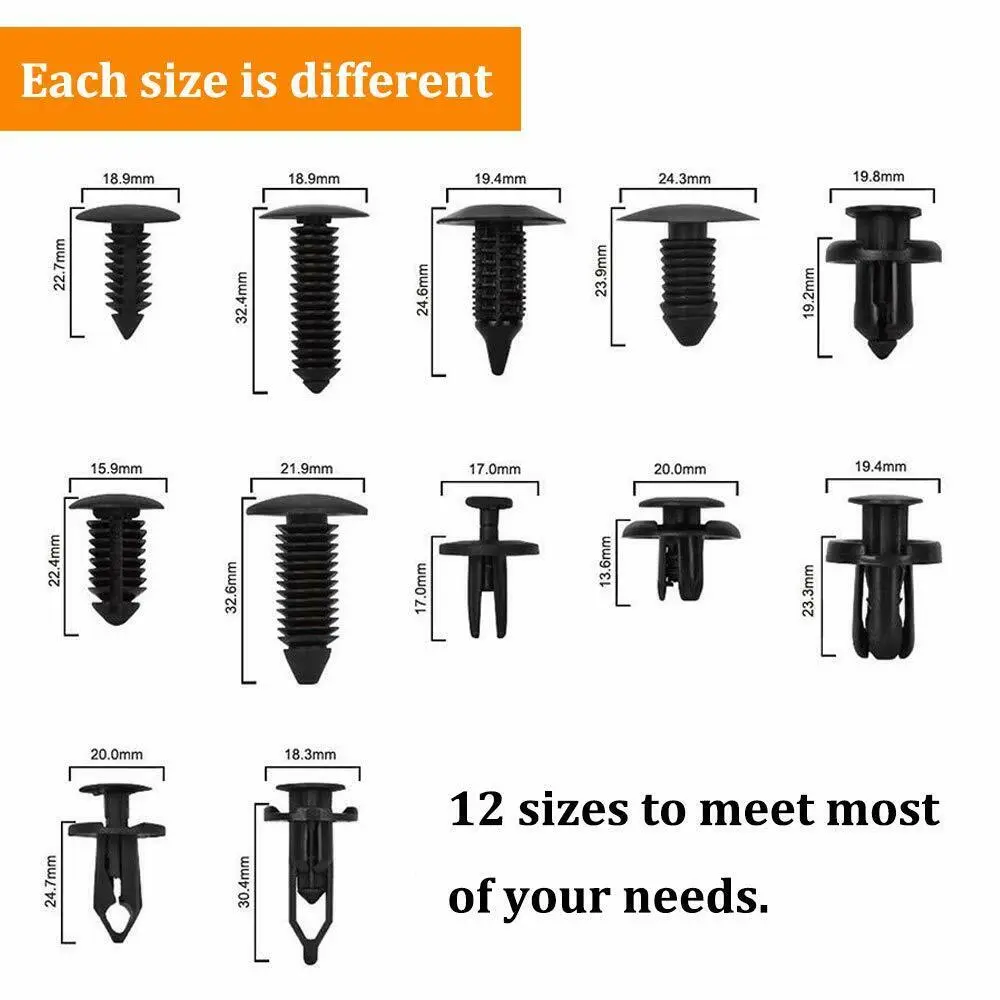 For Jeep Universal 240pcs Body Retainer Push Type Pin Rivet Trim Clips Kit - Image 2