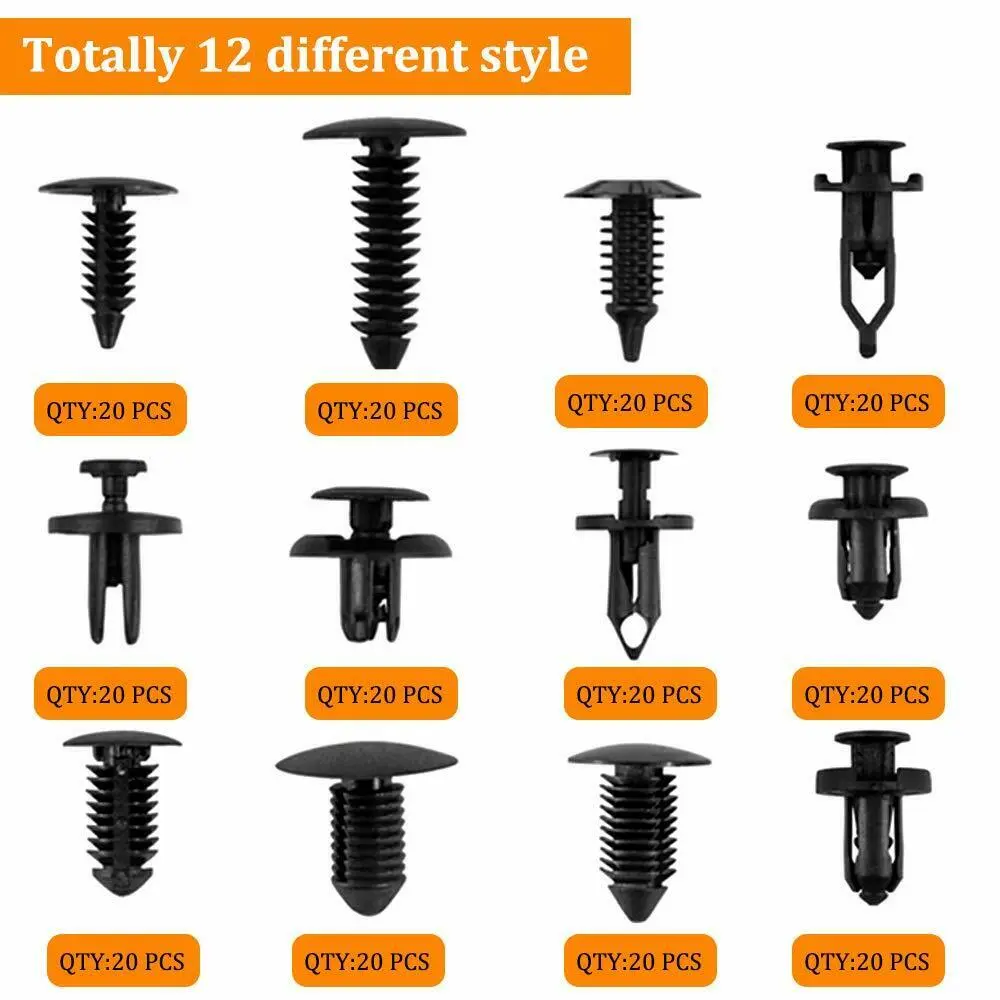 For Jeep Universal 240pcs Body Retainer Push Type Pin Rivet Trim Clips Kit - Image 3
