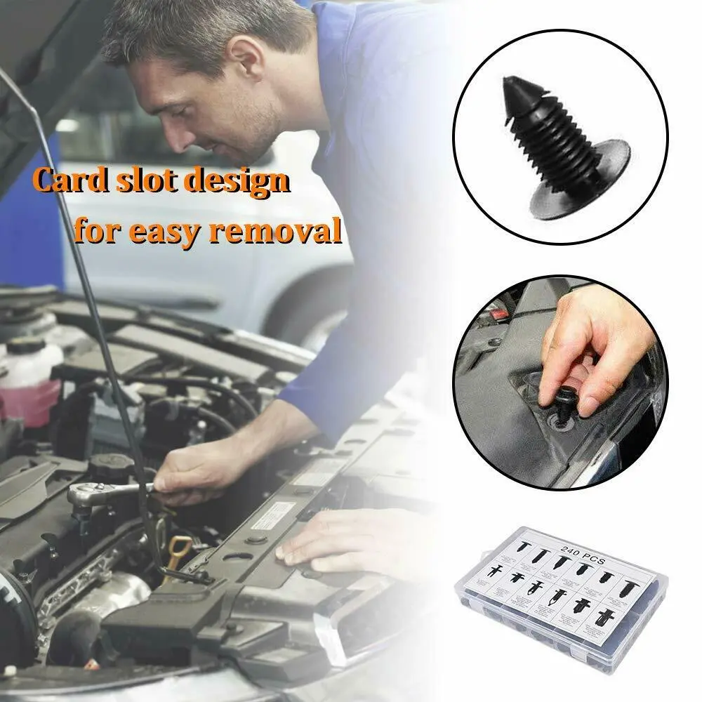 For Jeep Universal 240pcs Body Retainer Push Type Pin Rivet Trim Clips Kit - Image 4