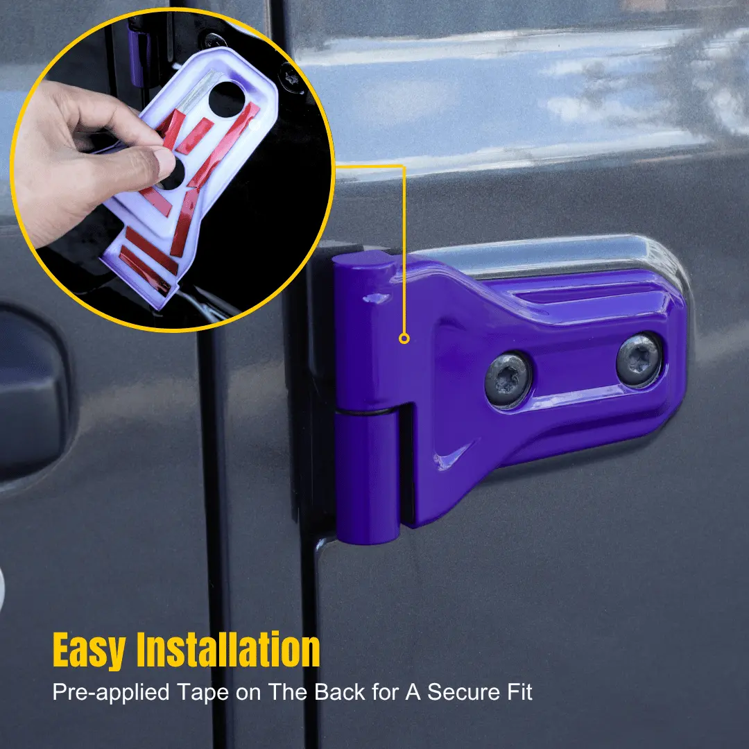 For 2018-2025 Jeep Wrangler JL 4-Door – 26PCS Exterior Hood, Door, Tailgate Hinge & Handle Trim Cover Kit - Image 14