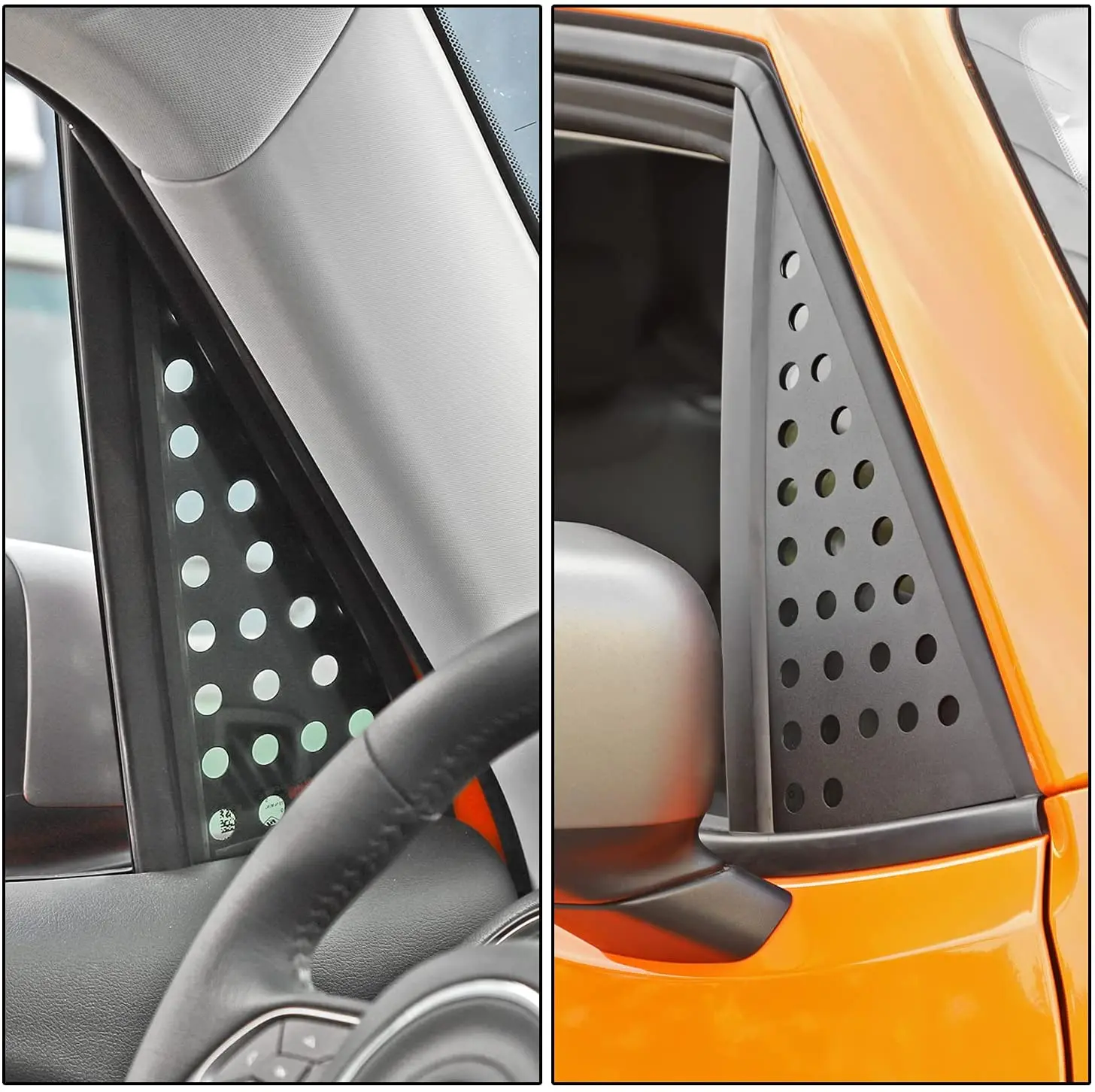 For 2015+ Jeep Renegade 2PCS Car Front Triangle Window Glass Panel Protector Trim Cover - Image 4