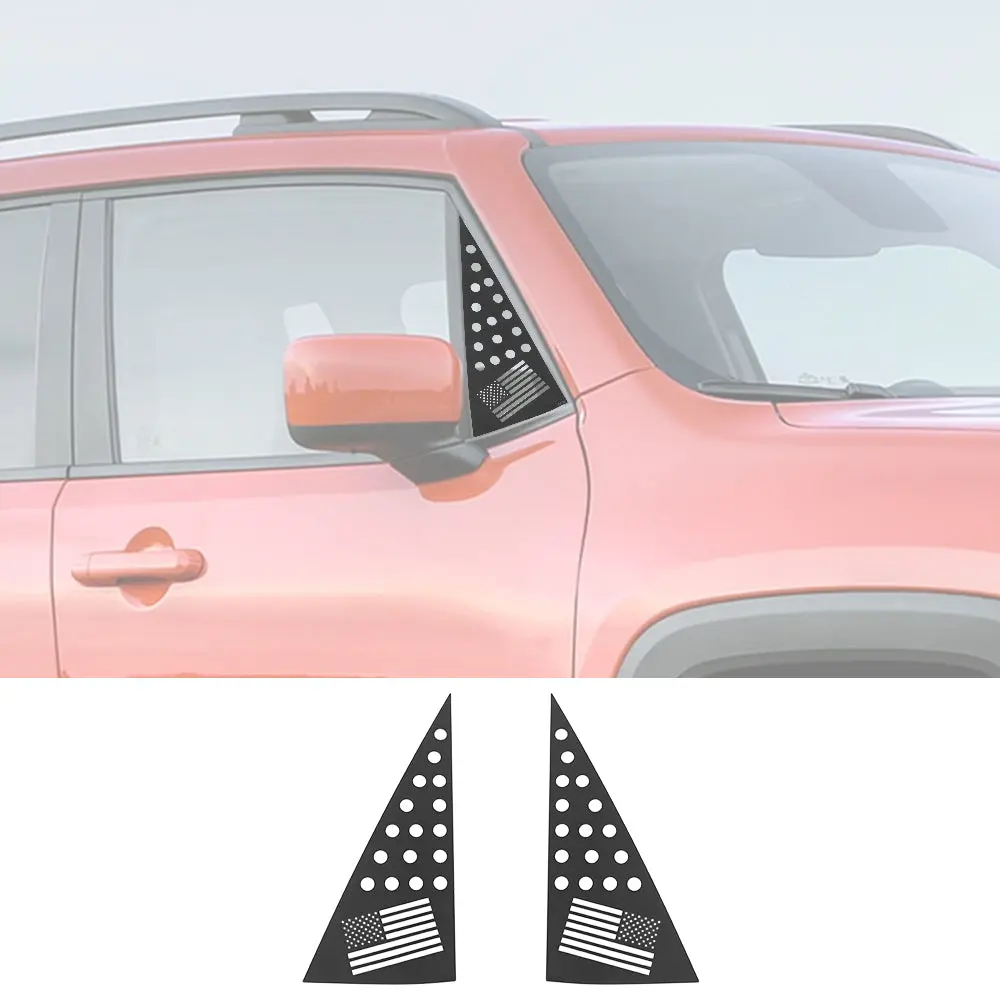 For 2015+ Jeep Renegade 2PCS Car Front Triangle Window Glass Panel Protector Trim Cover - Image 7