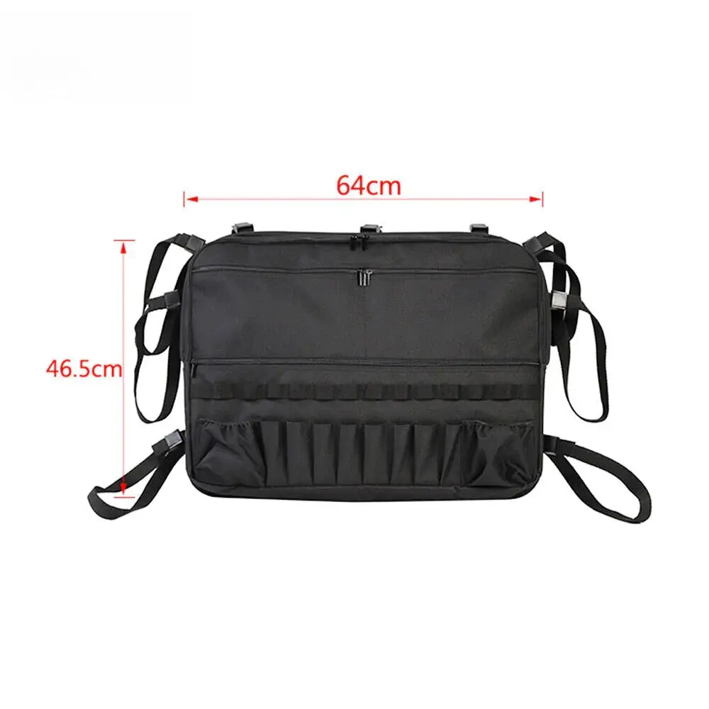 For 2007-2018 Jeep Wrangler JL JK 2PCS Rear Trunk Anti-roll Storage bag Organizer Black - Image 2