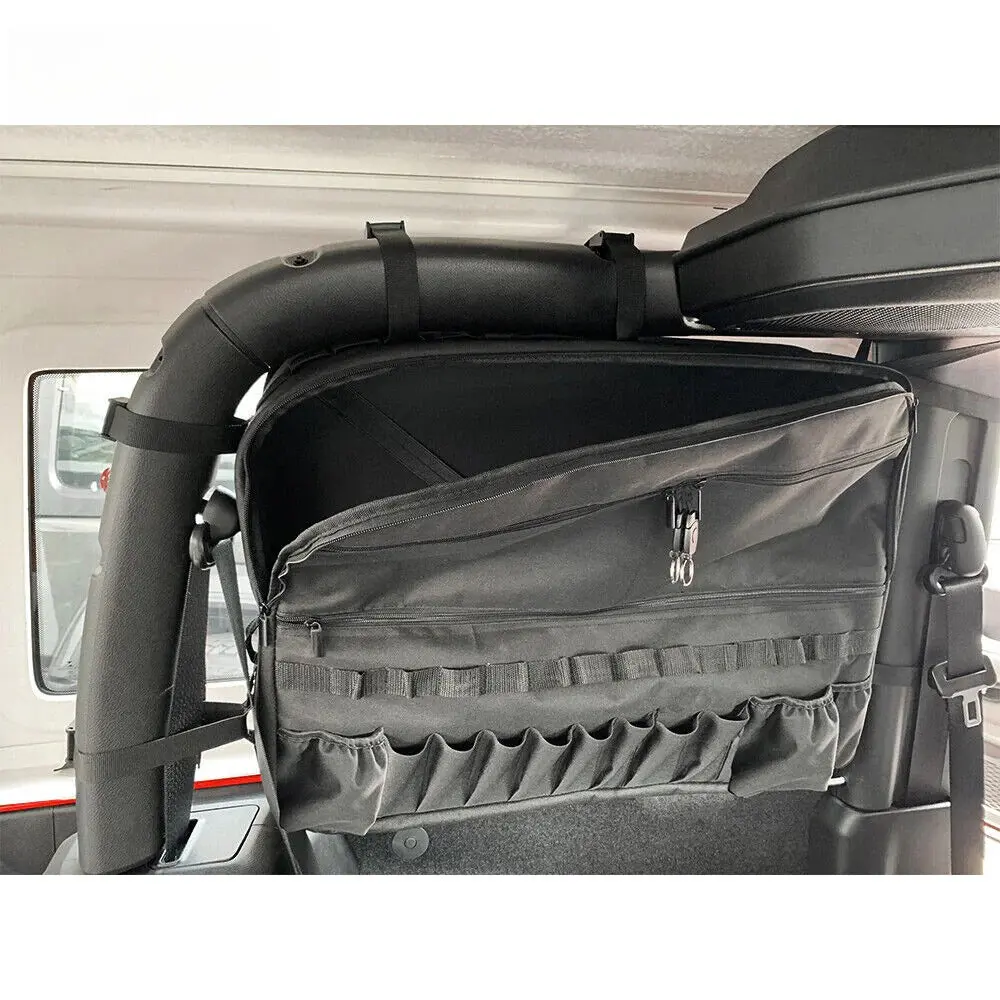 For 2007-2018 Jeep Wrangler JL JK 2PCS Rear Trunk Anti-roll Storage bag Organizer Black - Image 4