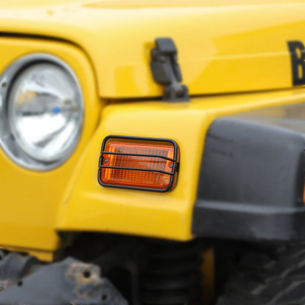 For 1997-2006 Jeep Wrangler TJ 2pcs Wheel Eyebrow Turn Signal Light Guards - Image 3