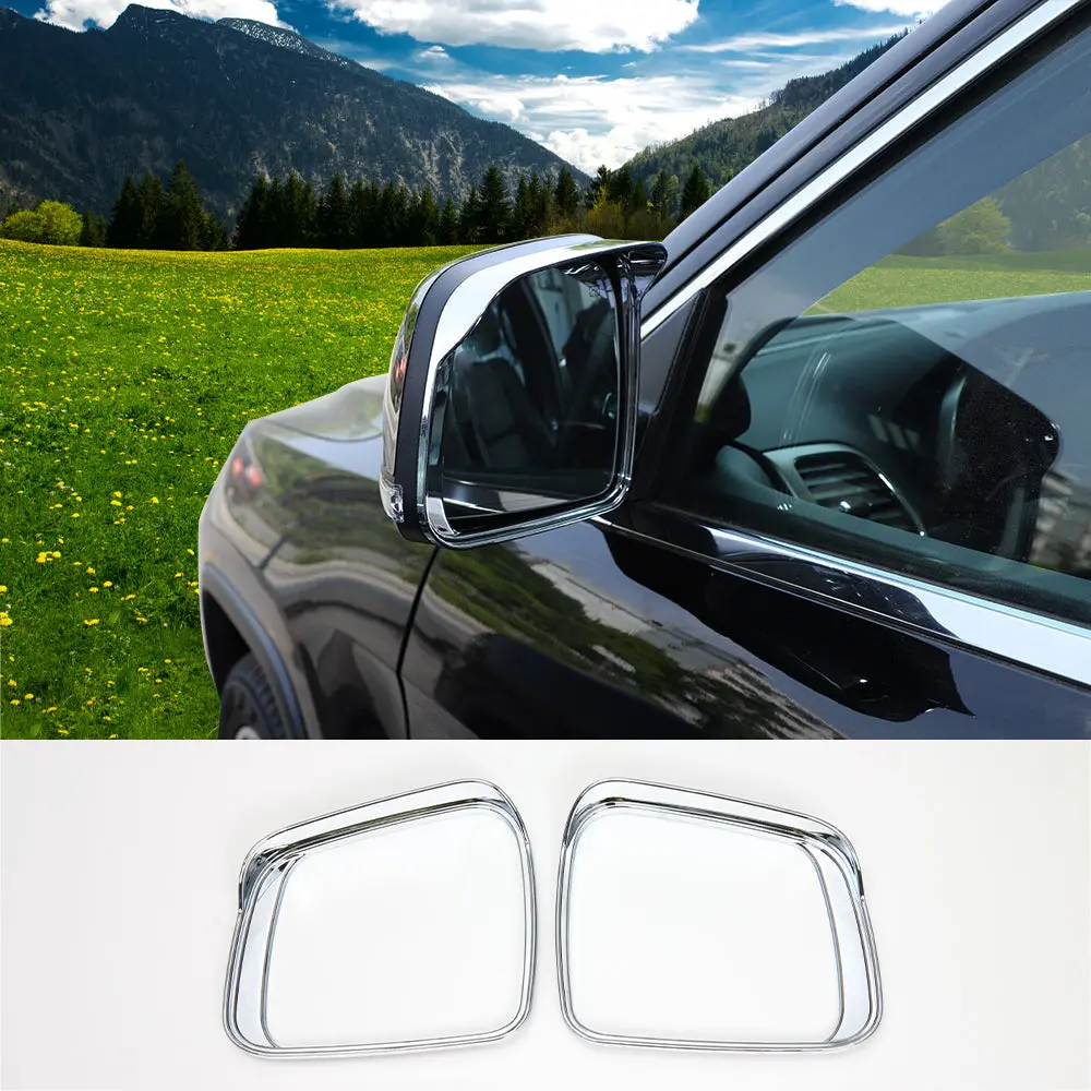 For 2011-2021 Jeep Grand Cherokee WK2 Rearview Mirror Rain Eyebrow Frame Trim 2pcs