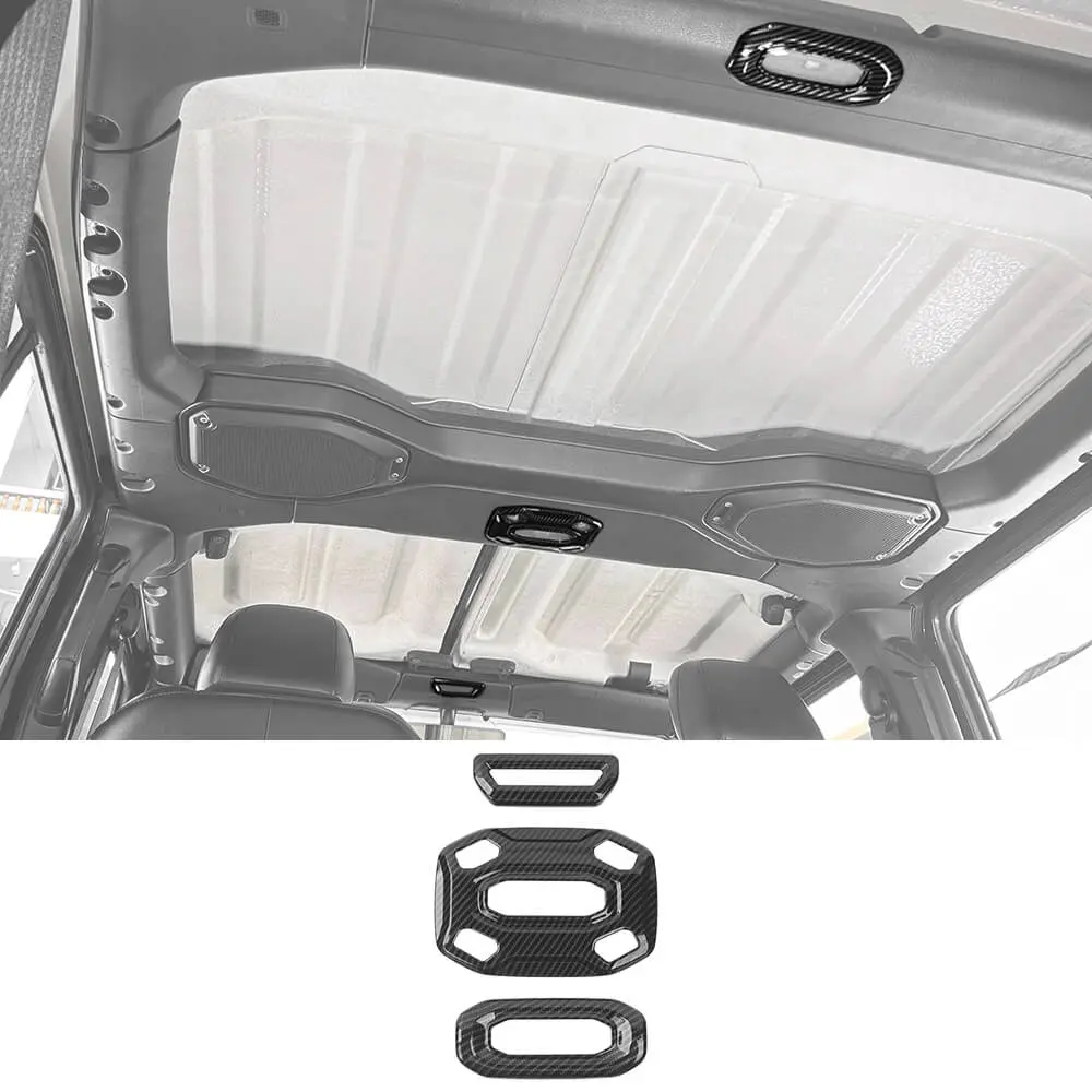 For 2018–2023 Jeep Wrangler JL & Gladiator JT 3-Piece Interior Reading Light Lamp Panel Frame Trim Cover