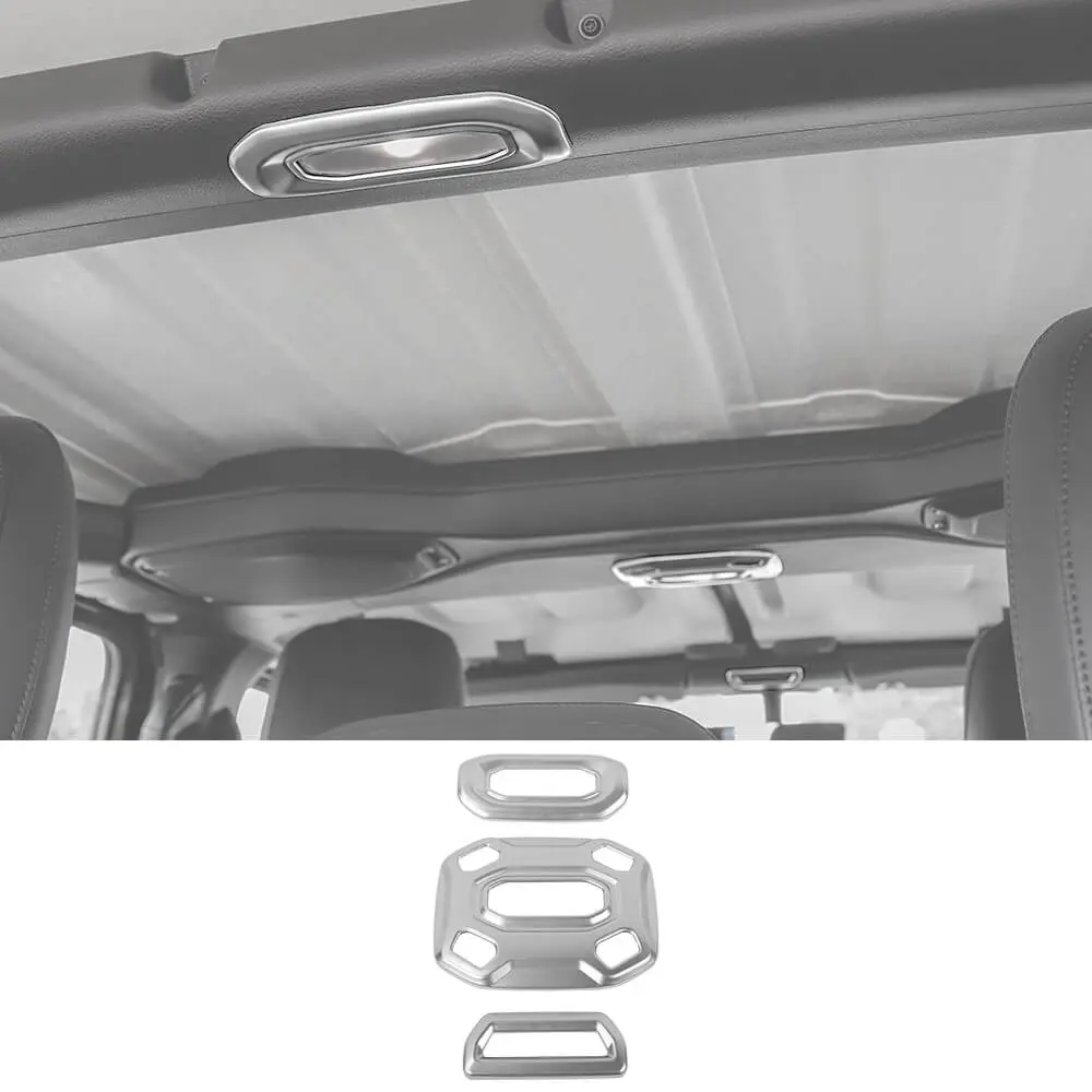 For 2018–2023 Jeep Wrangler JL & Gladiator JT 3-Piece Interior Reading Light Lamp Panel Frame Trim Cover - Image 10
