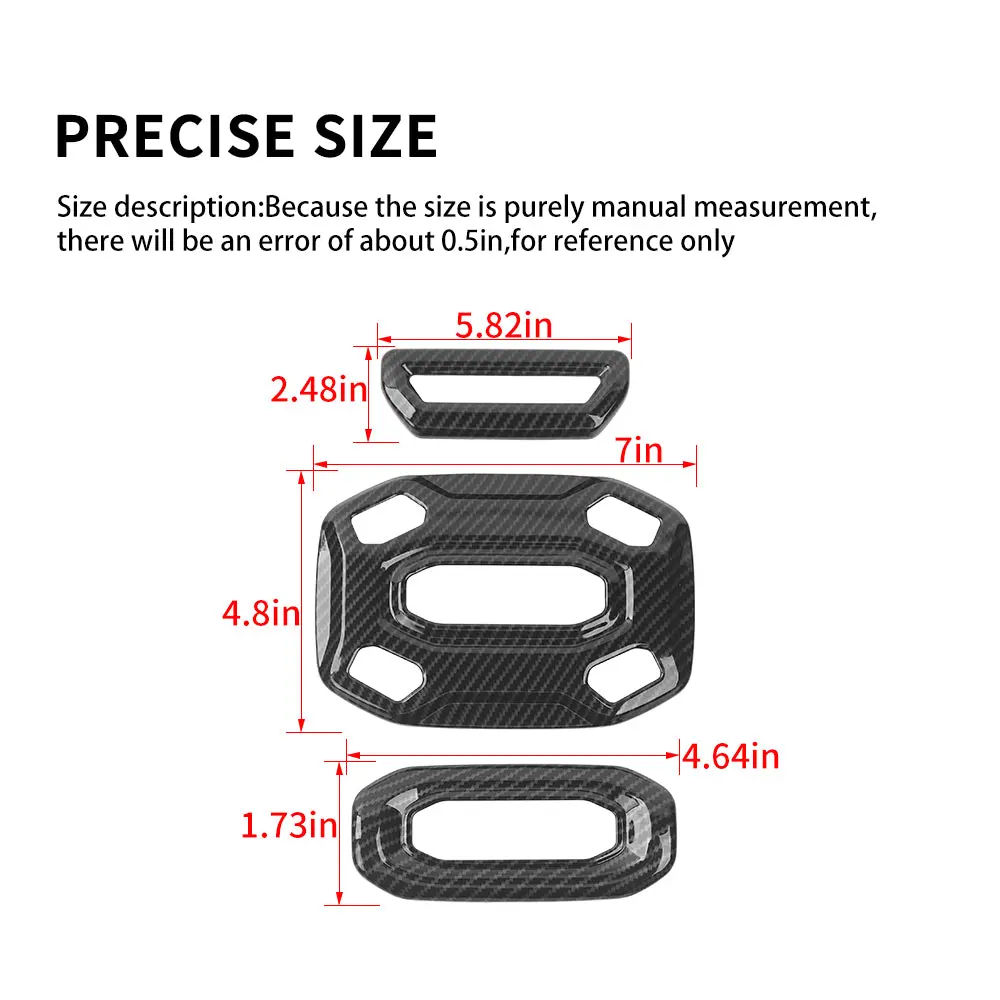 For 2018–2023 Jeep Wrangler JL & Gladiator JT 3-Piece Interior Reading Light Lamp Panel Frame Trim Cover - Image 8