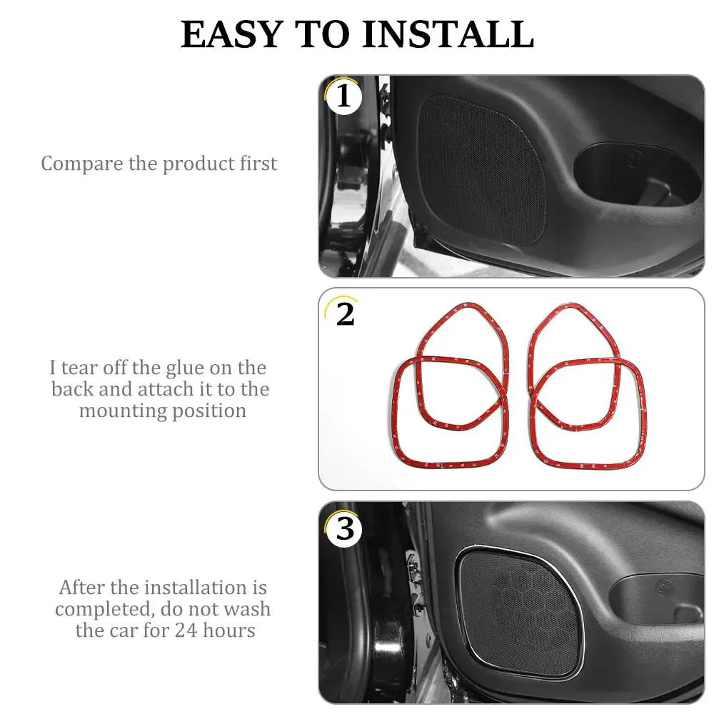 For 2011-2021 Jeep Grand Cherokee WK2 Car Interior Door Speaker Cover Trim 4PCS - Image 7