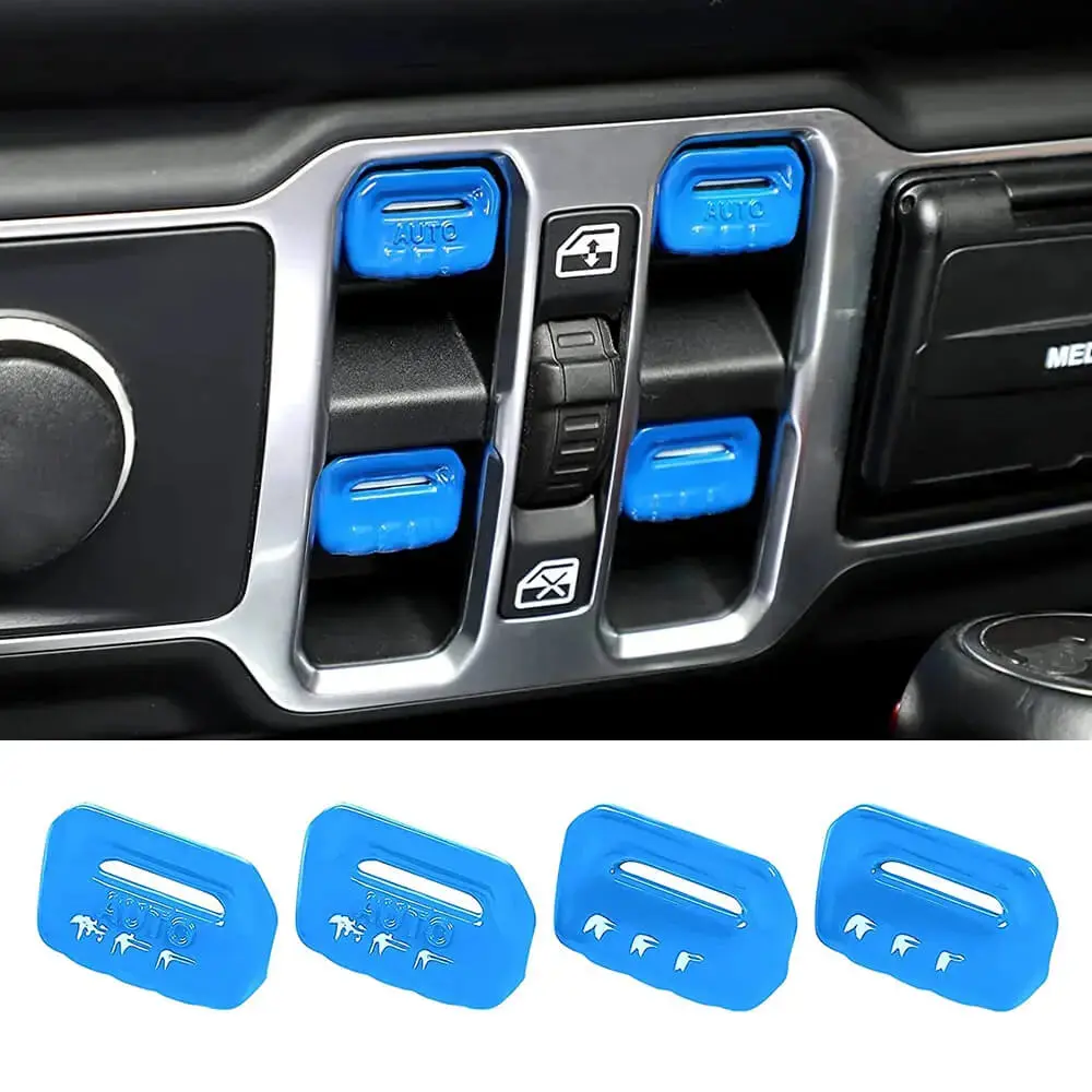 For 2018+ Jeep Wrangler JL JLU Gladiator JT 4PCS Window Switch Button Cover Trim - Image 11
