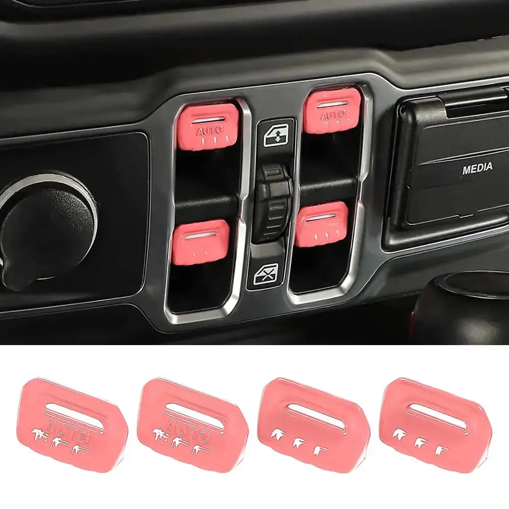 For 2018+ Jeep Wrangler JL JLU Gladiator JT 4PCS Window Switch Button Cover Trim - Image 13