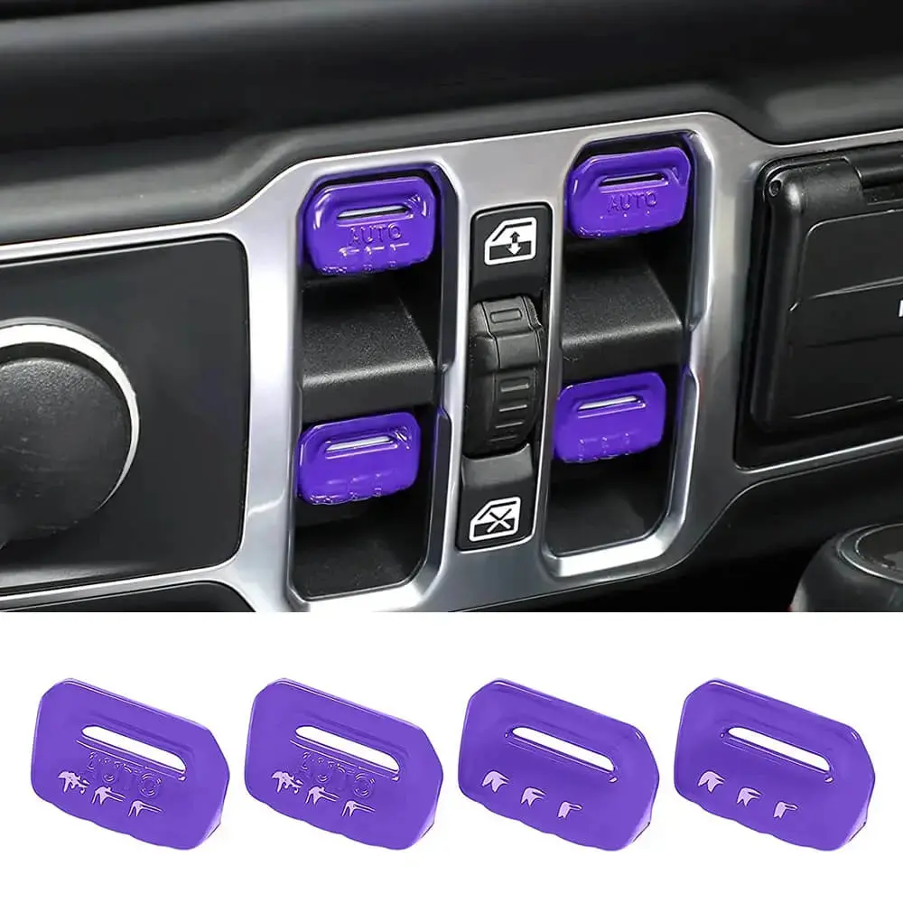For 2018+ Jeep Wrangler JL JLU Gladiator JT 4PCS Window Switch Button Cover Trim - Image 14