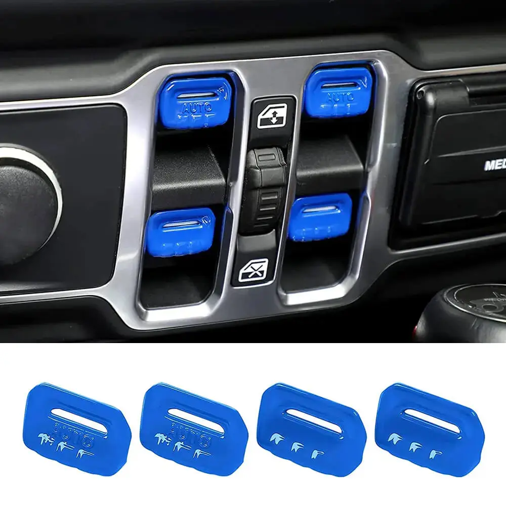 For 2018+ Jeep Wrangler JL JLU Gladiator JT 4PCS Window Switch Button Cover Trim - Image 17