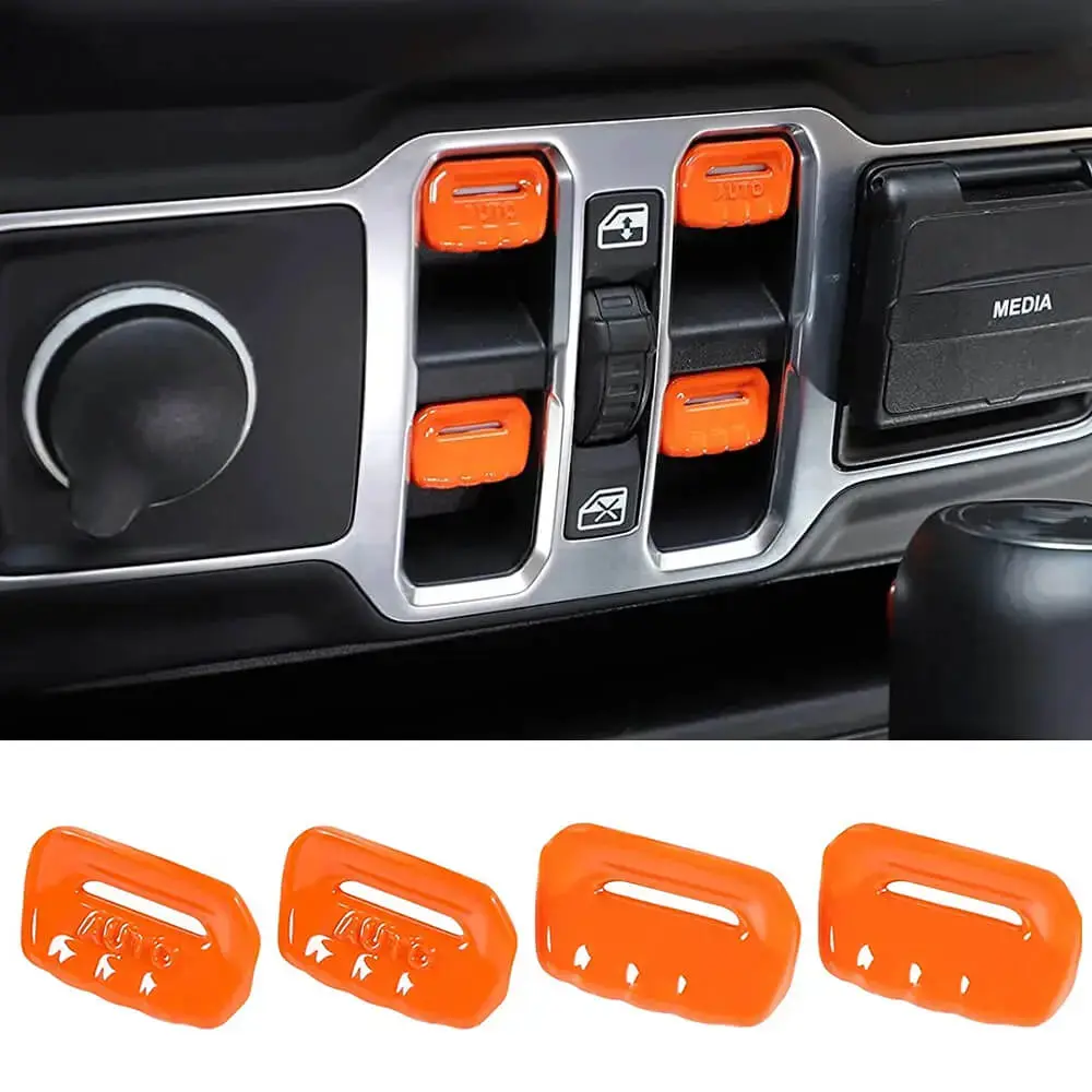 For 2018+ Jeep Wrangler JL JLU Gladiator JT 4PCS Window Switch Button Cover Trim - Image 8