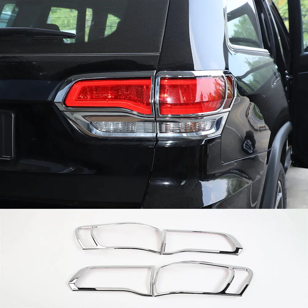 For 2014-2021 Jeep Grand Cherokee WK2 Rear Tail Light Lamp Bezels Trim Frame 4PCS