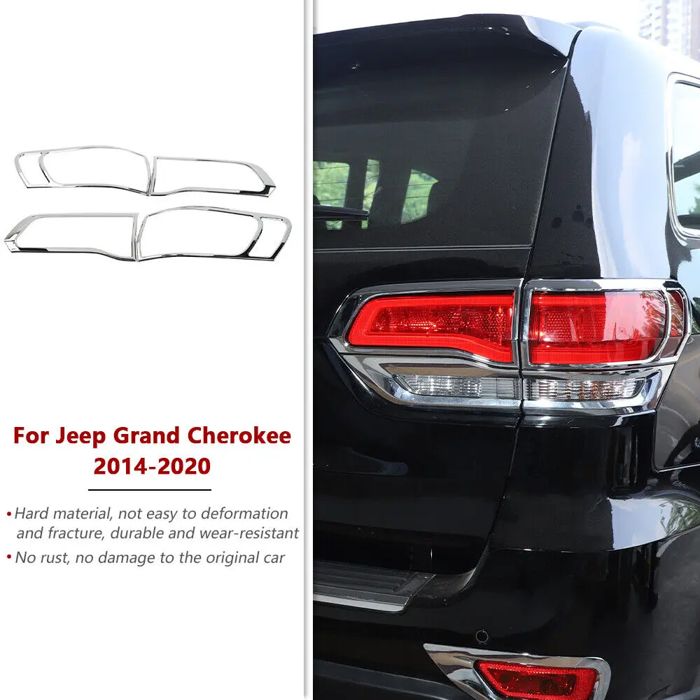 For 2014-2021 Jeep Grand Cherokee WK2 Rear Tail Light Lamp Bezels Trim Frame 4PCS - Image 2
