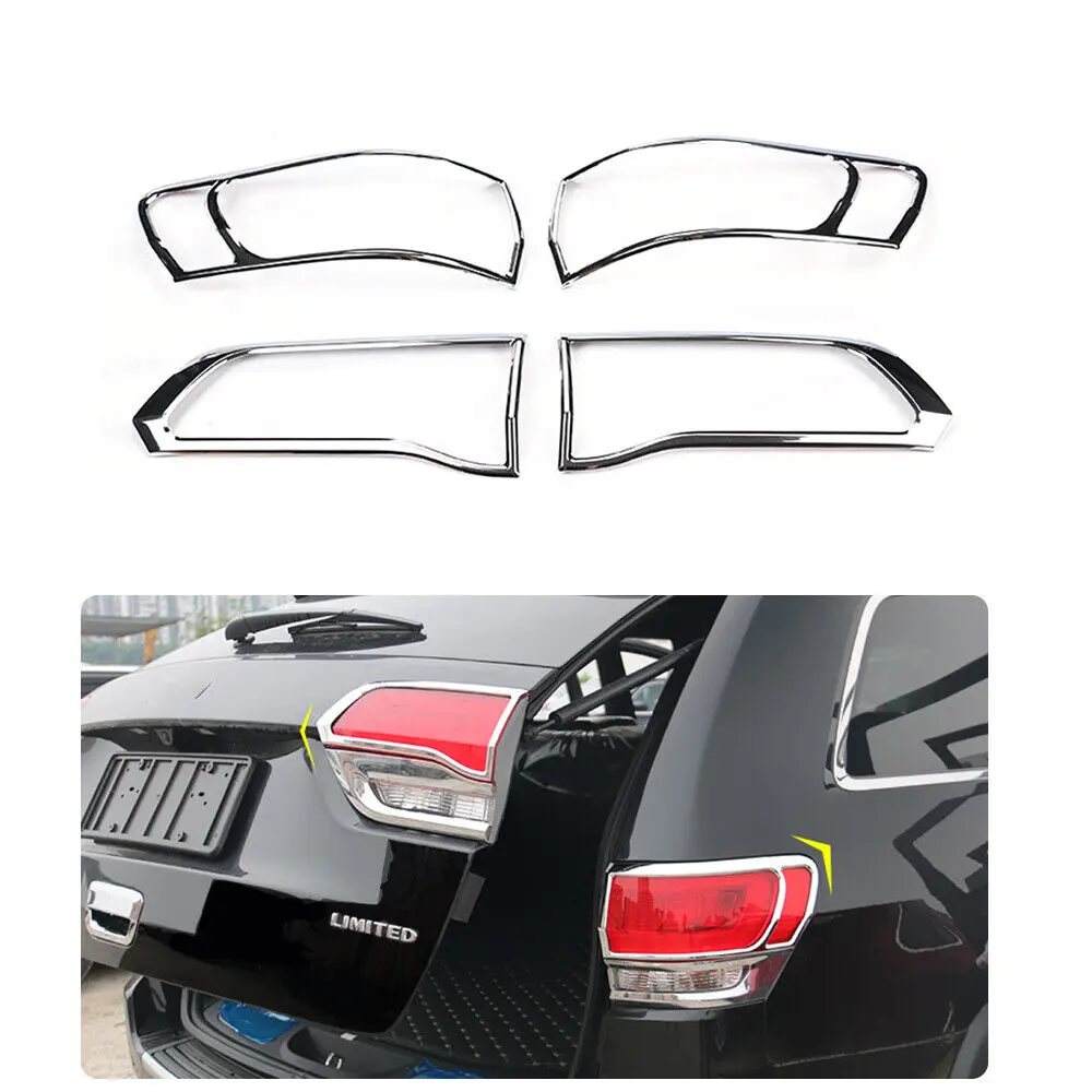 For 2014-2021 Jeep Grand Cherokee WK2 Rear Tail Light Lamp Bezels Trim Frame 4PCS - Image 3
