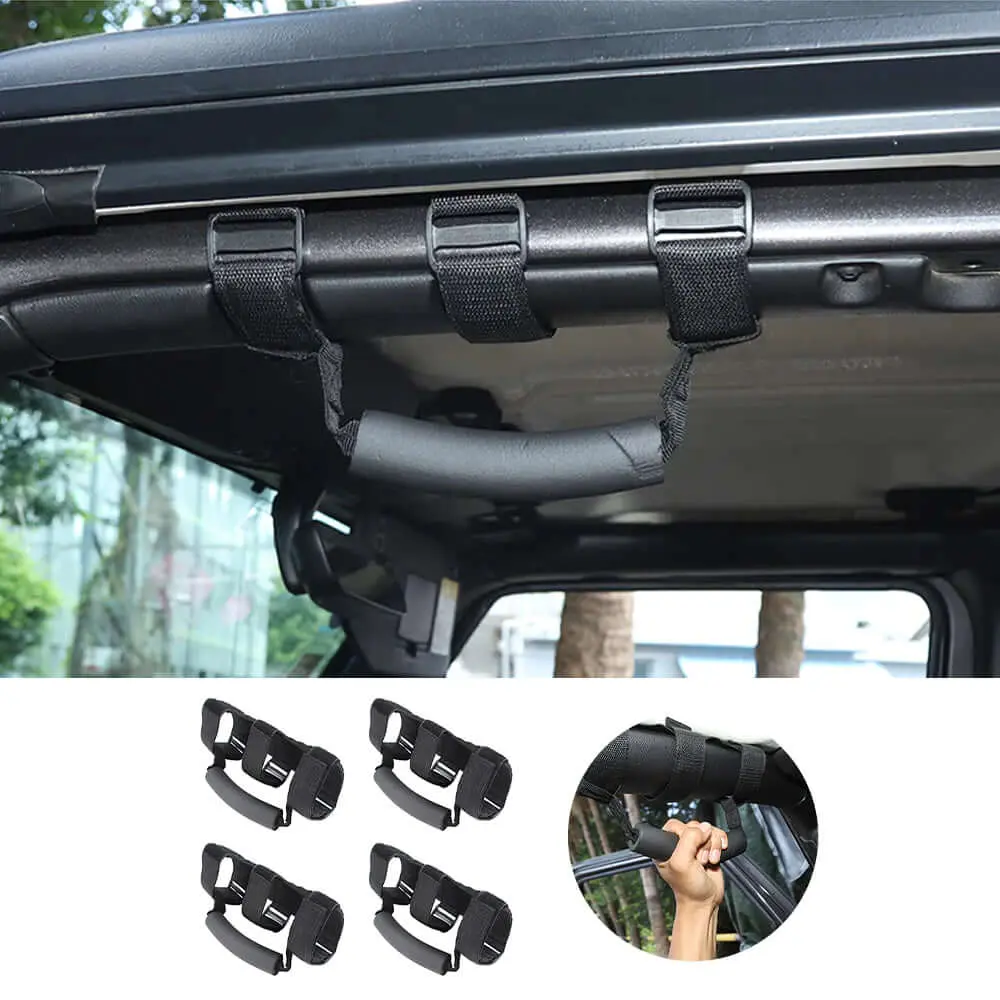 For Jeep Wrangler YJ TJ JK JL JKU 4x Roll Bar Grab Top Handles Grip Wide Oxford