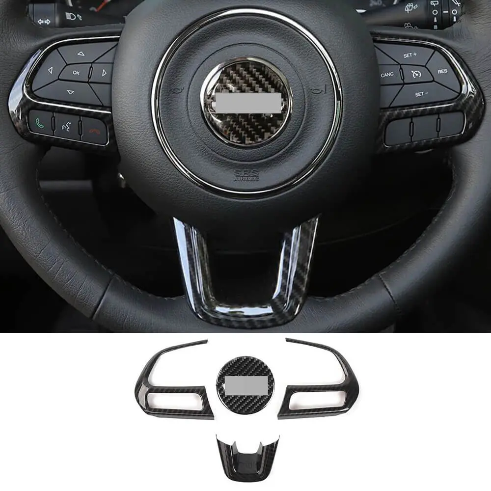 For Jeep Renegade 2015+ & Compass 2017-2025 Steering Wheel Frame Trim Decor Cover 4 Pcs
