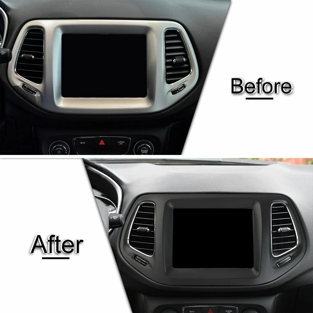 For 2017-2020 Jeep Compass 8.4 Inch Dashboard GPS Navigation Panel Cover Trim - Image 2