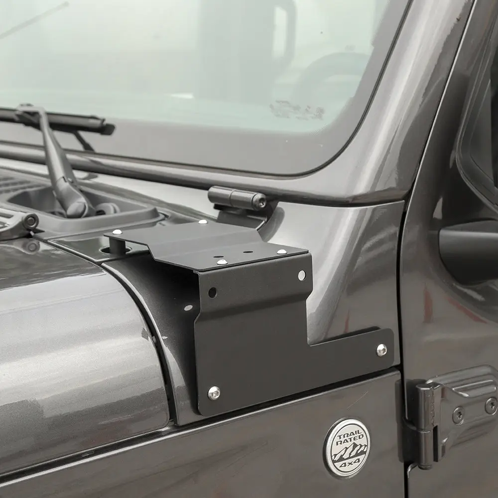 For 2018+ Jeep Wrangler JL JLU, Gladiator JT Car A-Pillar LED Light Mounting Bracket Black 2PCS - Image 3