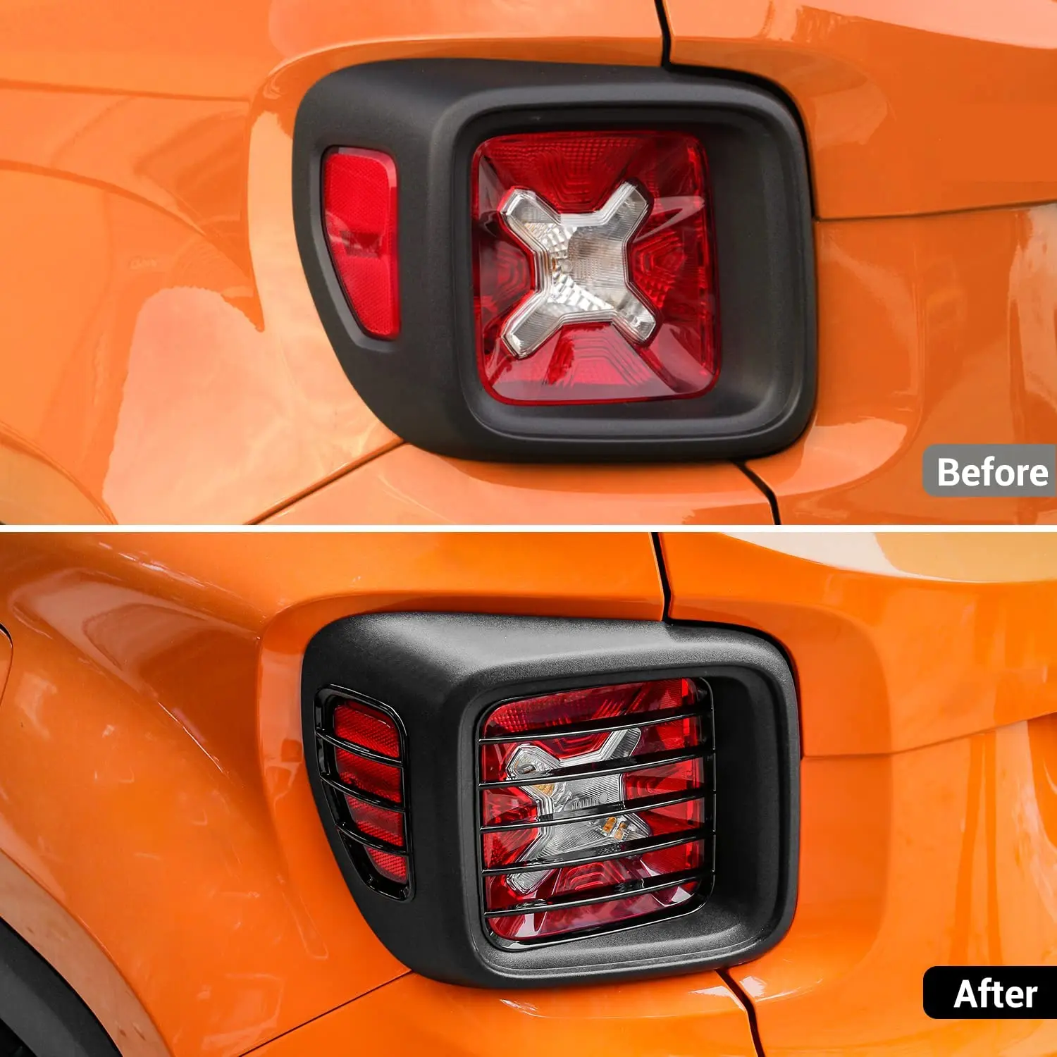 For 2015+ Jeep Renegade Tail Light Lamp Guards Blinds Rear Taillight Guard - Image 2