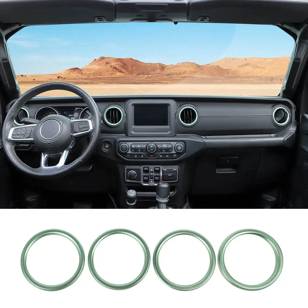 For 2018-2023 Jeep Wrangler JL & Gladiator JT Dashboard Air Conditioning Vents Cover Ring Trim Aluminum Alloy - Image 10