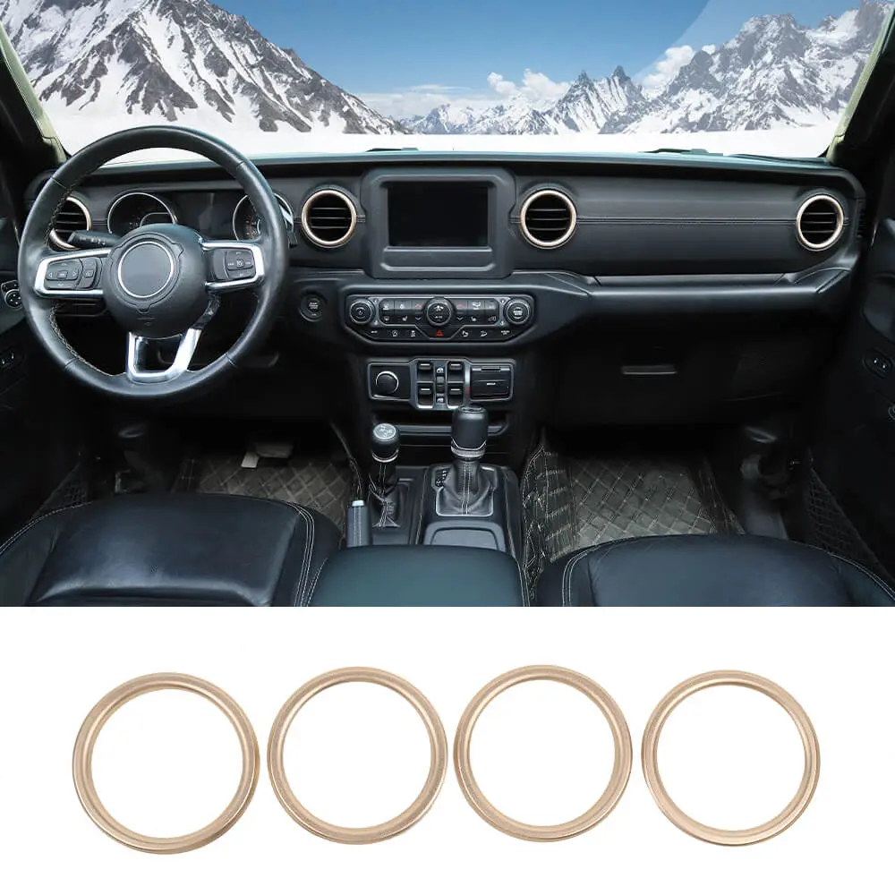 For 2018-2023 Jeep Wrangler JL & Gladiator JT Dashboard Air Conditioning Vents Cover Ring Trim Aluminum Alloy - Image 11