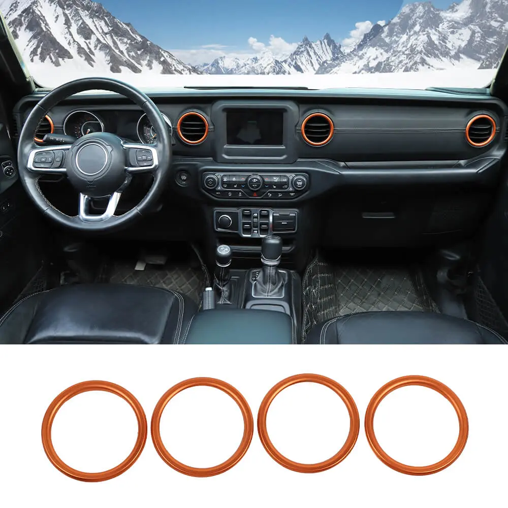 For 2018-2023 Jeep Wrangler JL & Gladiator JT Dashboard Air Conditioning Vents Cover Ring Trim Aluminum Alloy - Image 12