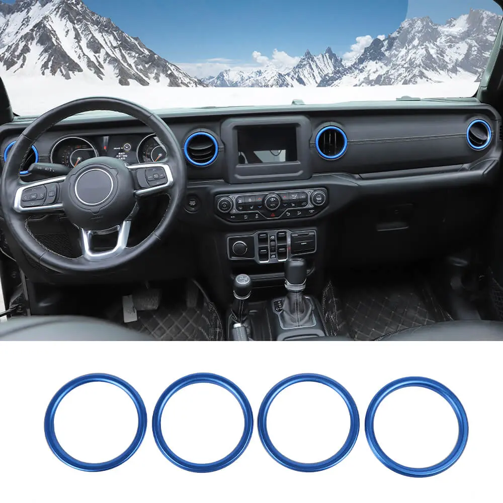For 2018-2023 Jeep Wrangler JL & Gladiator JT Dashboard Air Conditioning Vents Cover Ring Trim Aluminum Alloy - Image 13