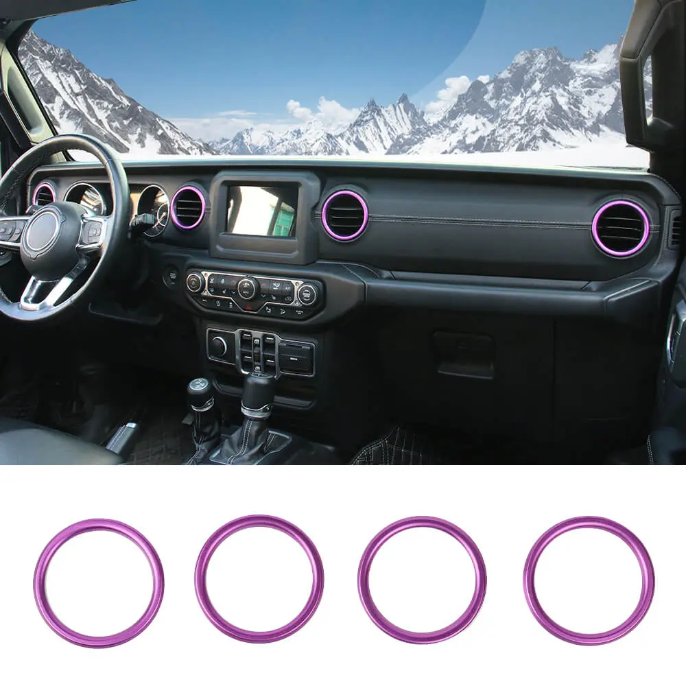 For 2018-2023 Jeep Wrangler JL & Gladiator JT Dashboard Air Conditioning Vents Cover Ring Trim Aluminum Alloy - Image 14