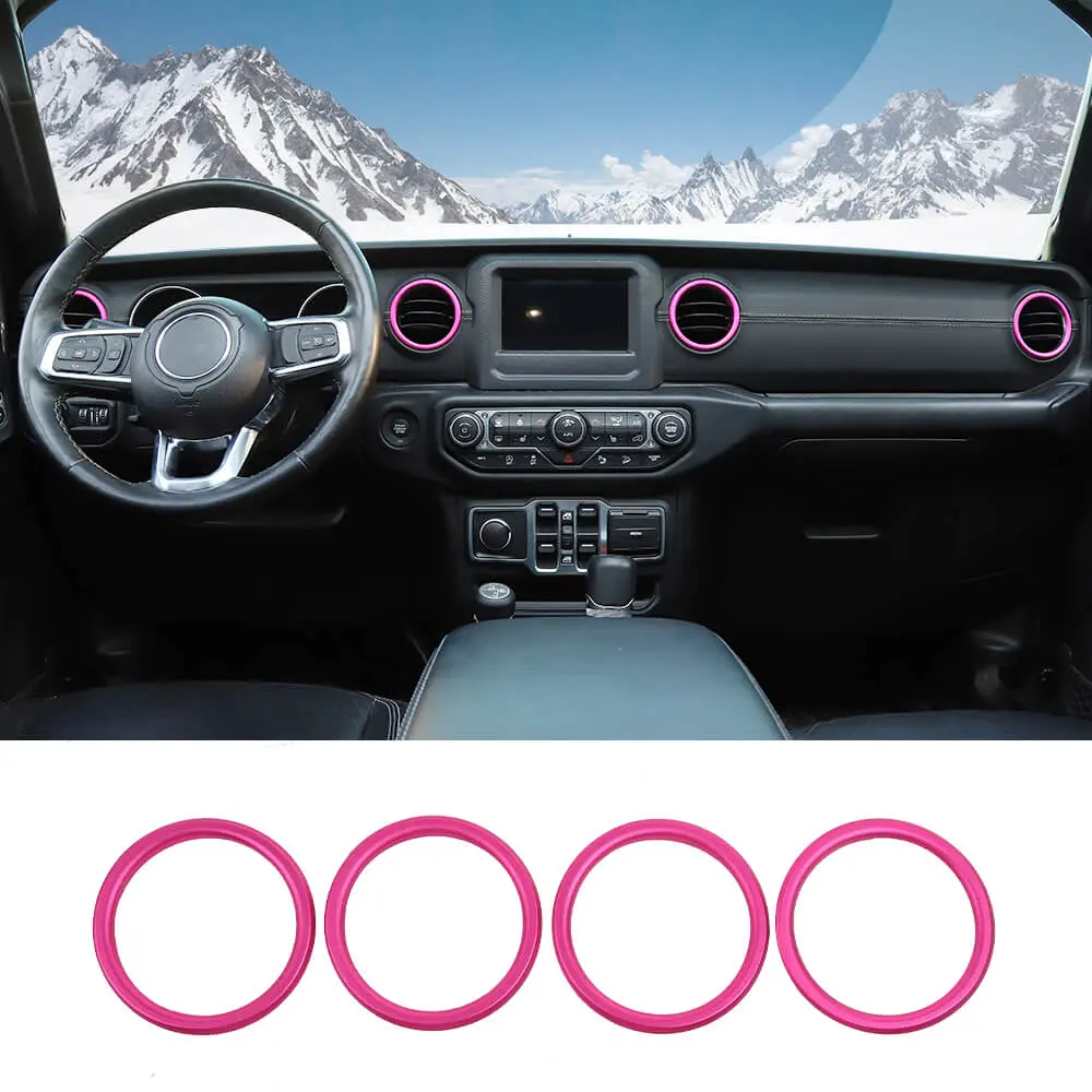 For 2018-2023 Jeep Wrangler JL & Gladiator JT Dashboard Air Conditioning Vents Cover Ring Trim Aluminum Alloy - Image 15
