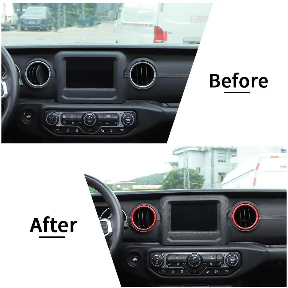 For 2018-2023 Jeep Wrangler JL & Gladiator JT Dashboard Air Conditioning Vents Cover Ring Trim Aluminum Alloy - Image 2