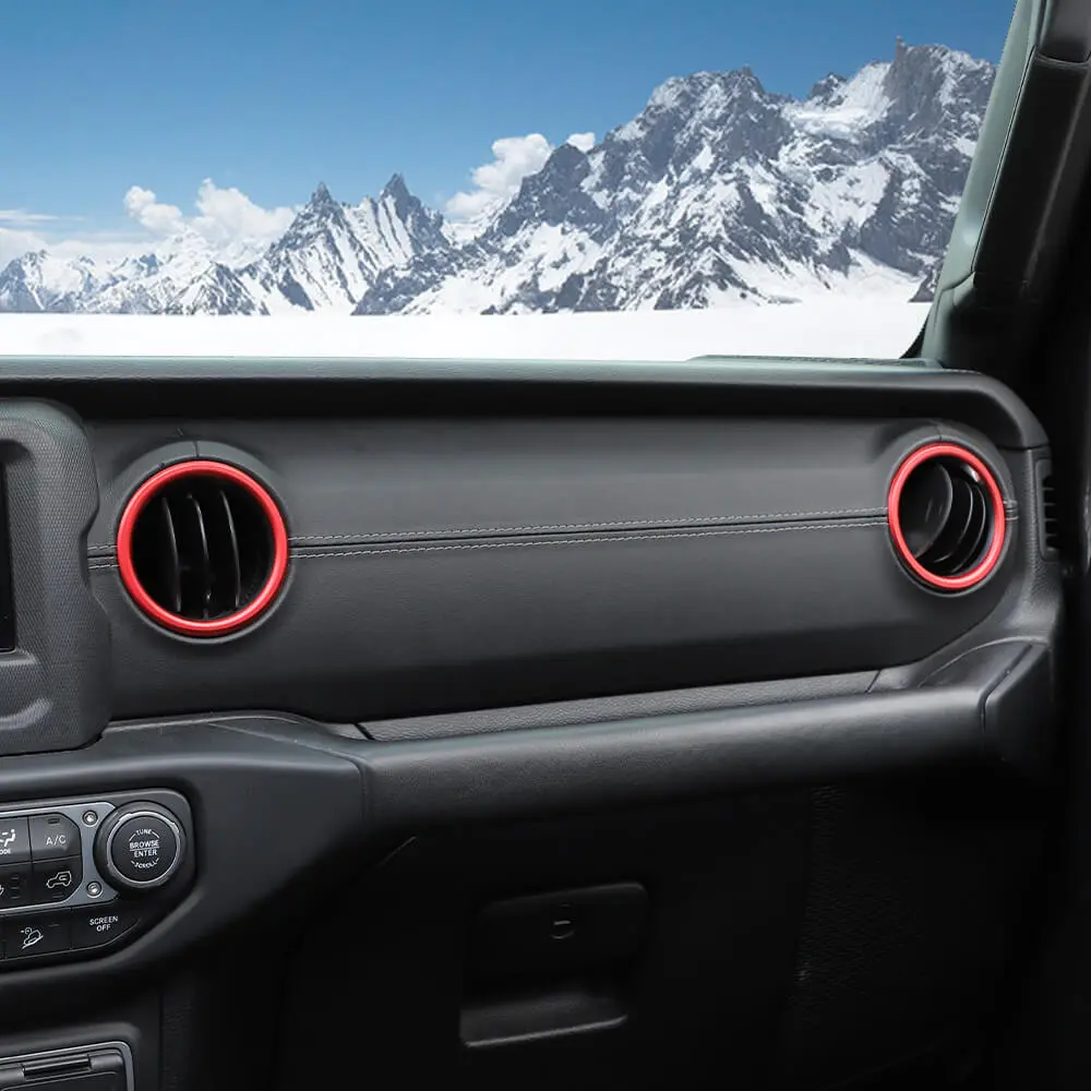 For 2018-2023 Jeep Wrangler JL & Gladiator JT Dashboard Air Conditioning Vents Cover Ring Trim Aluminum Alloy - Image 3