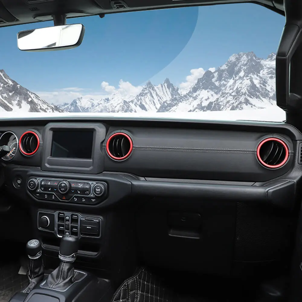 For 2018-2023 Jeep Wrangler JL & Gladiator JT Dashboard Air Conditioning Vents Cover Ring Trim Aluminum Alloy - Image 4