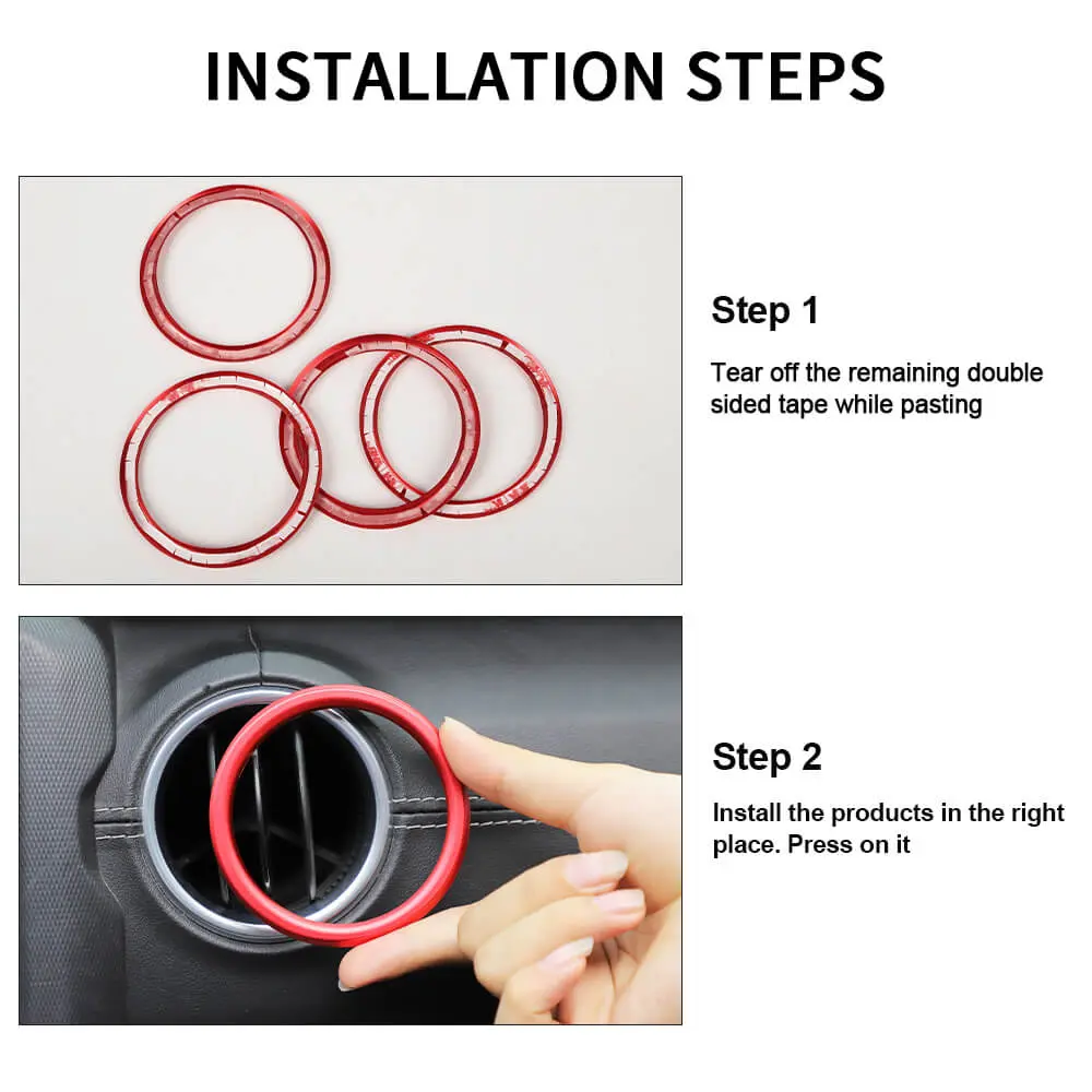 For 2018-2023 Jeep Wrangler JL & Gladiator JT Dashboard Air Conditioning Vents Cover Ring Trim Aluminum Alloy - Image 6