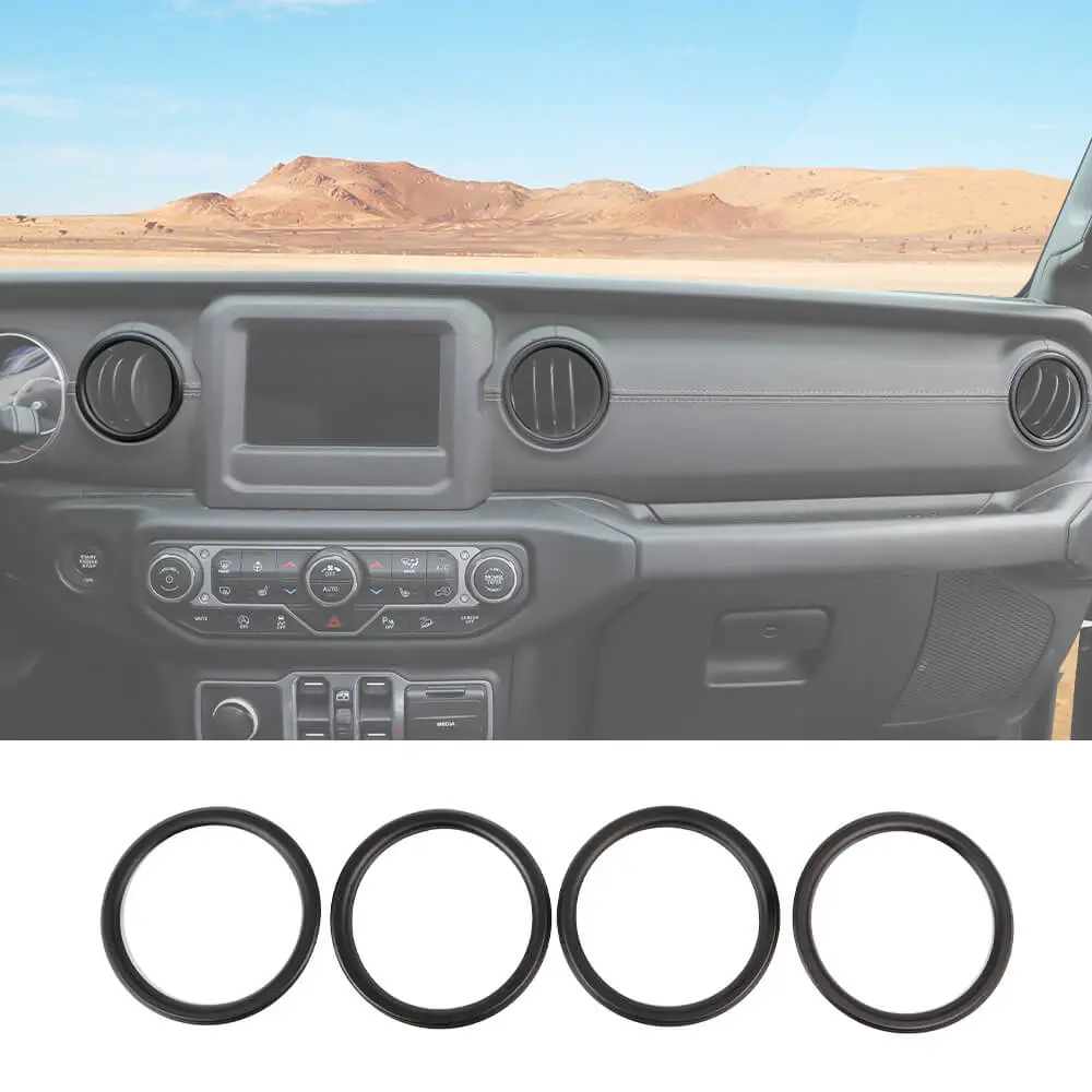 For 2018-2023 Jeep Wrangler JL & Gladiator JT Dashboard Air Conditioning Vents Cover Ring Trim Aluminum Alloy - Image 9