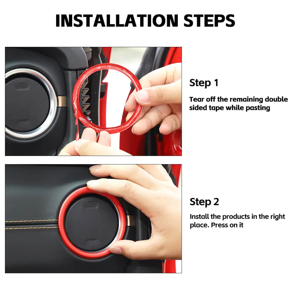 For 2024+ Jeep Wrangler JL & Gladiator JT Dashboard Panel Air Conditioning Vent Trim Ring 2PCS Aluminum Alloy - Image 5