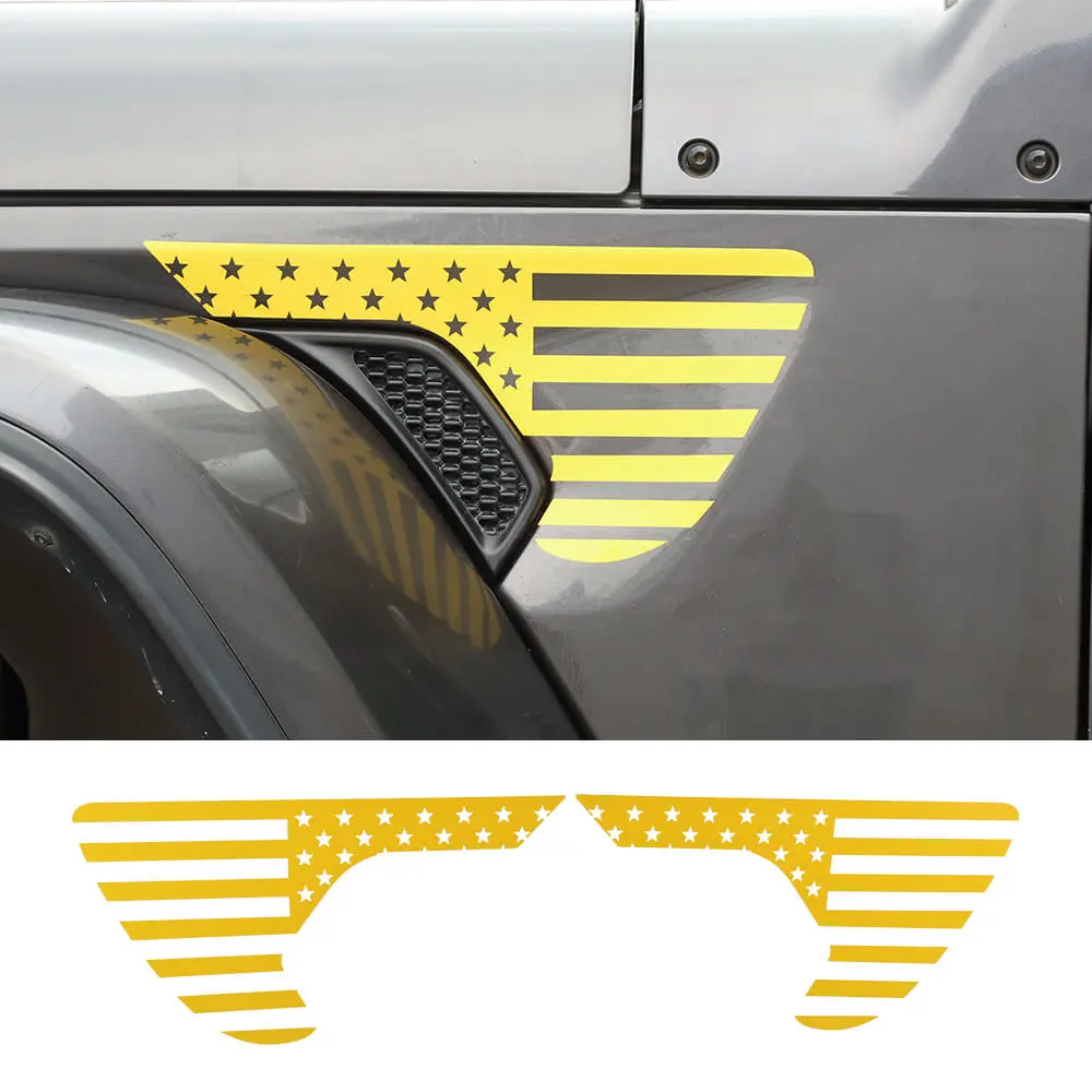 For 2018+ Jeep Wrangler JL & Gladiator JT American Flag Fender Vent Decal Stickers Trim - Image 10
