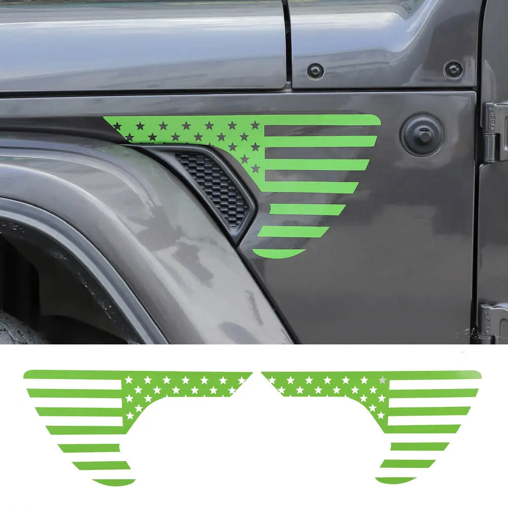 For 2018+ Jeep Wrangler JL & Gladiator JT American Flag Fender Vent Decal Stickers Trim - Image 11